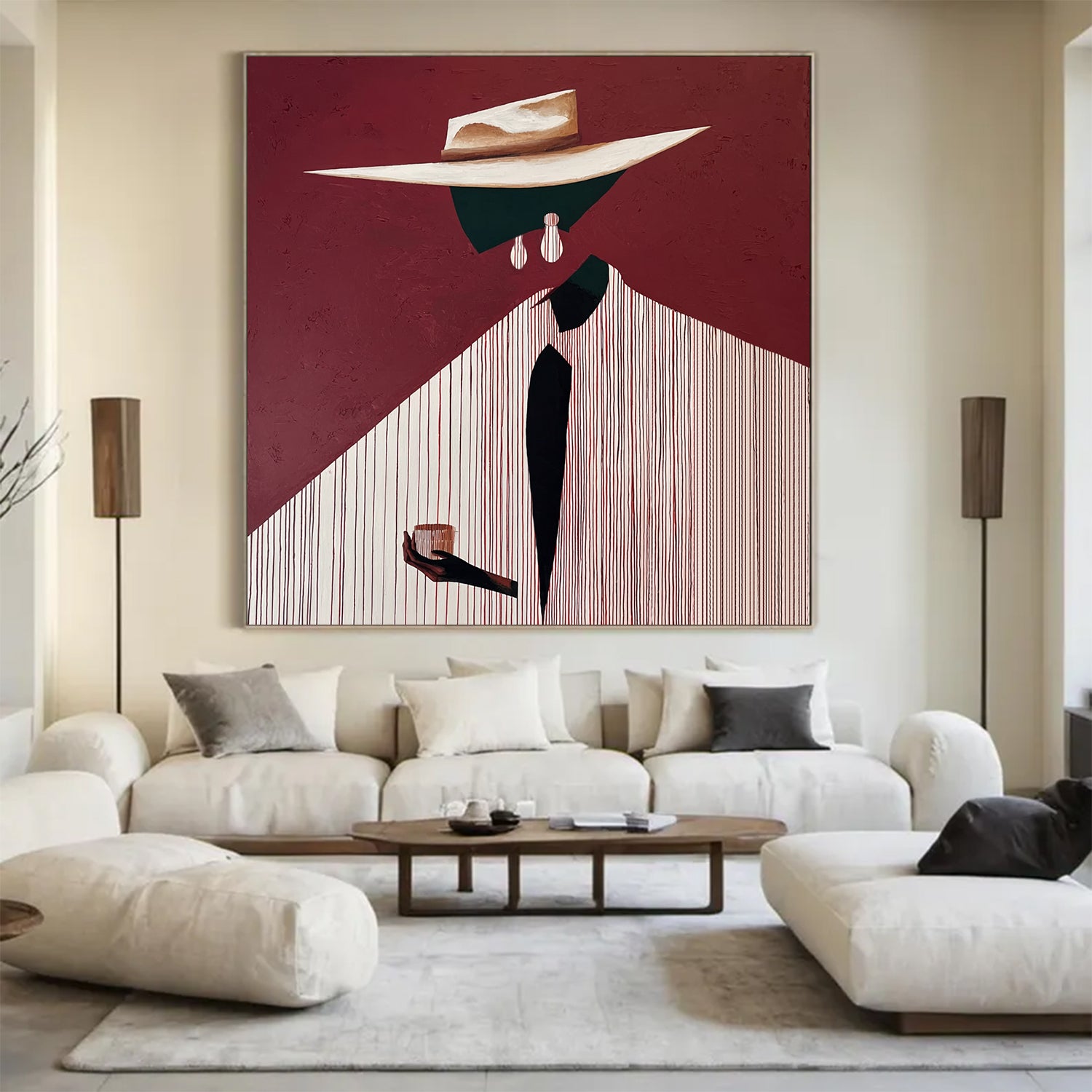 Confident Portrait Painting - Urban Chic Figural Oil Paintings