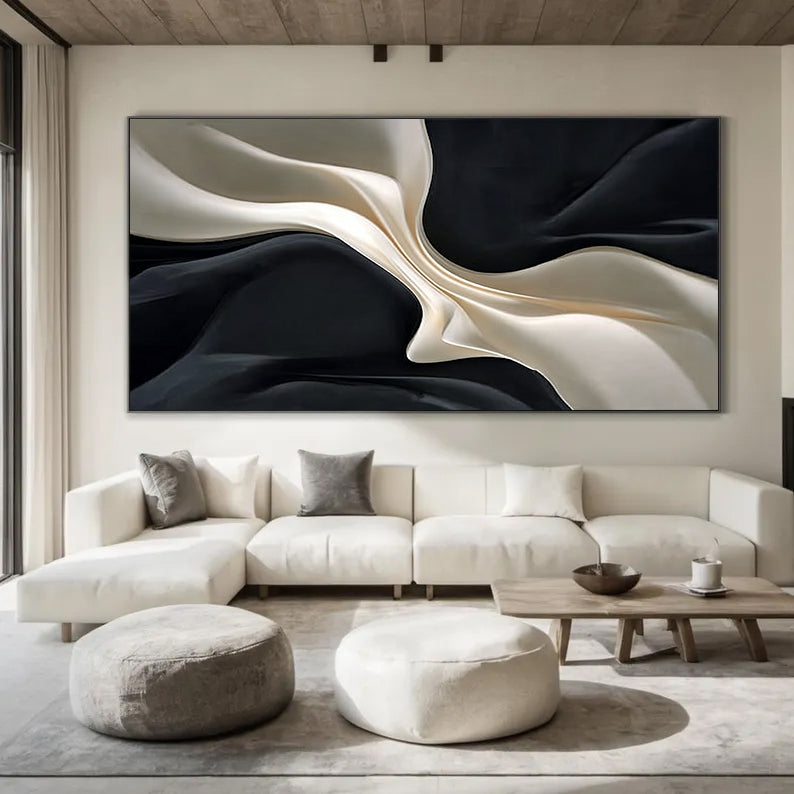 Black white wood texture wall decor painting wood sculpture wall art