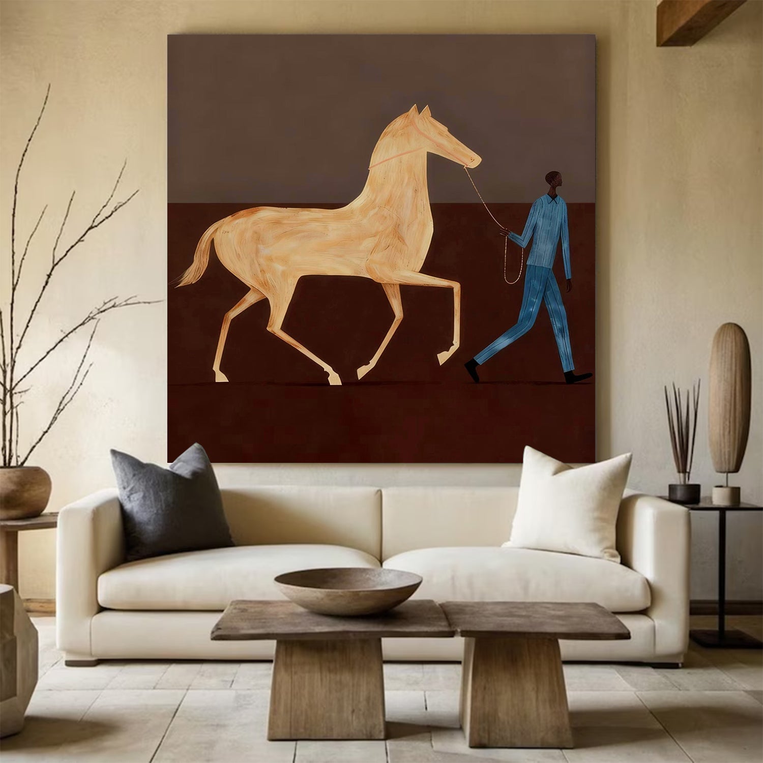Horse Wall Art, Equestrian Art, Horse Lover Gift Modern Horse Painting