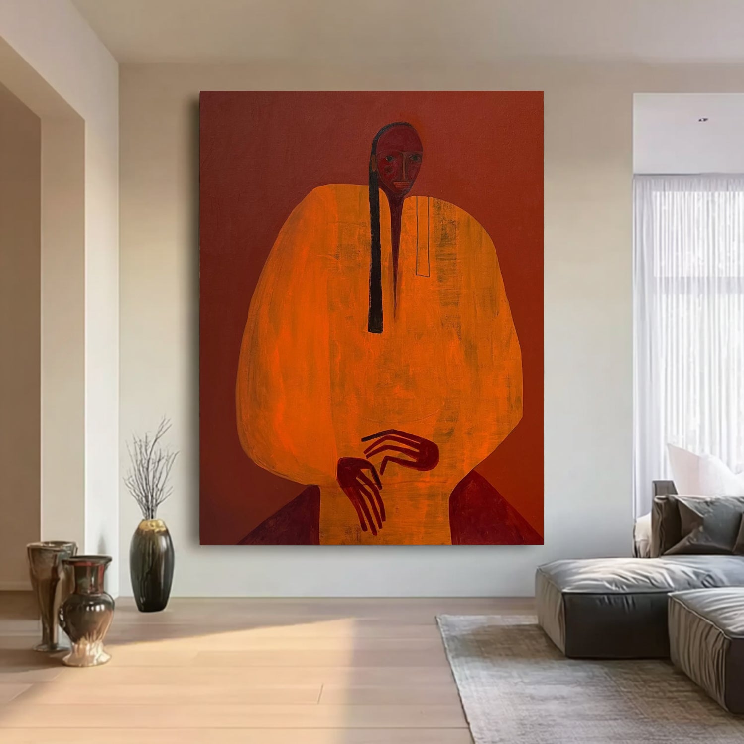 Surrealist Portrait Figure painting Boho Abstract figurative painting