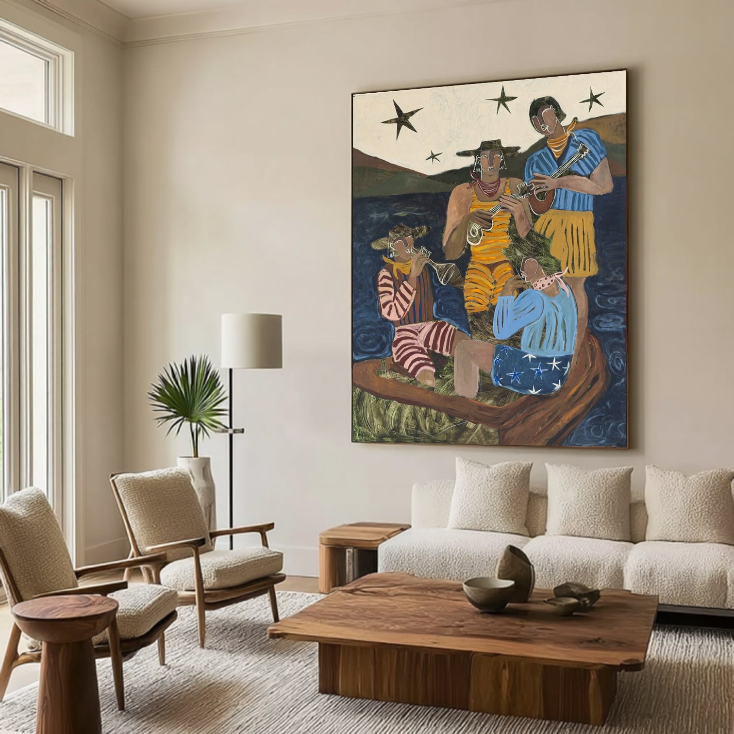 Mid-century Modern People Decor Modern Figurative Portrait Oil Painting