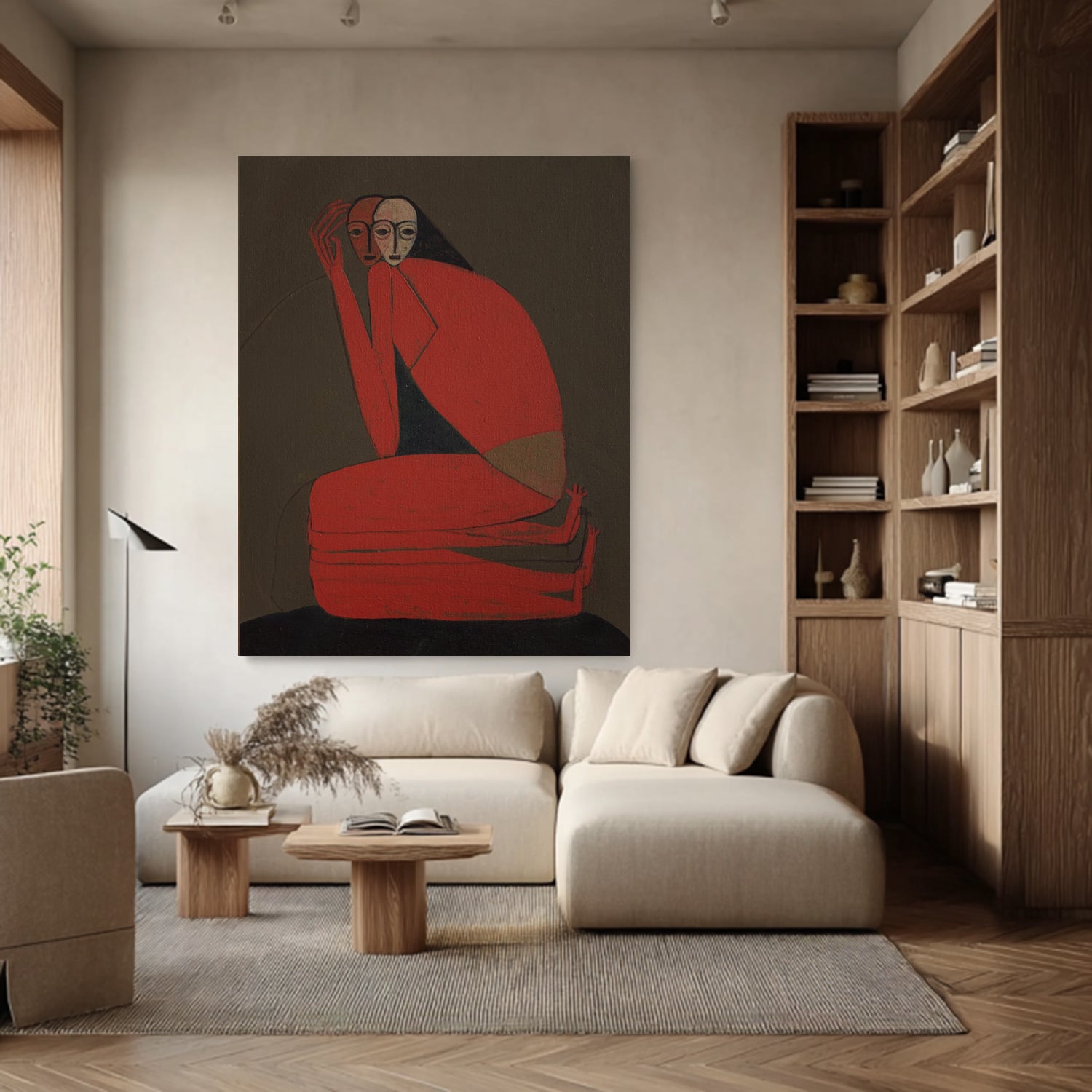 Surrealist Portrait Figure painting Boho Abstract figurative painting