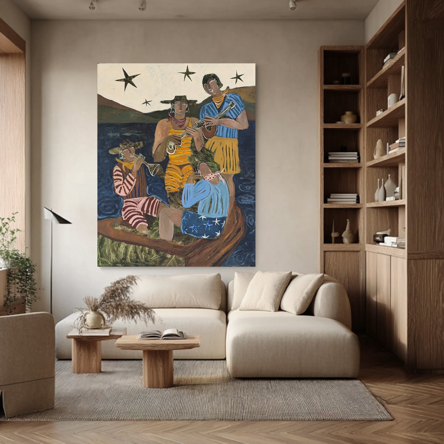 Mid-century Modern People Decor Modern Figurative Portrait Oil Painting