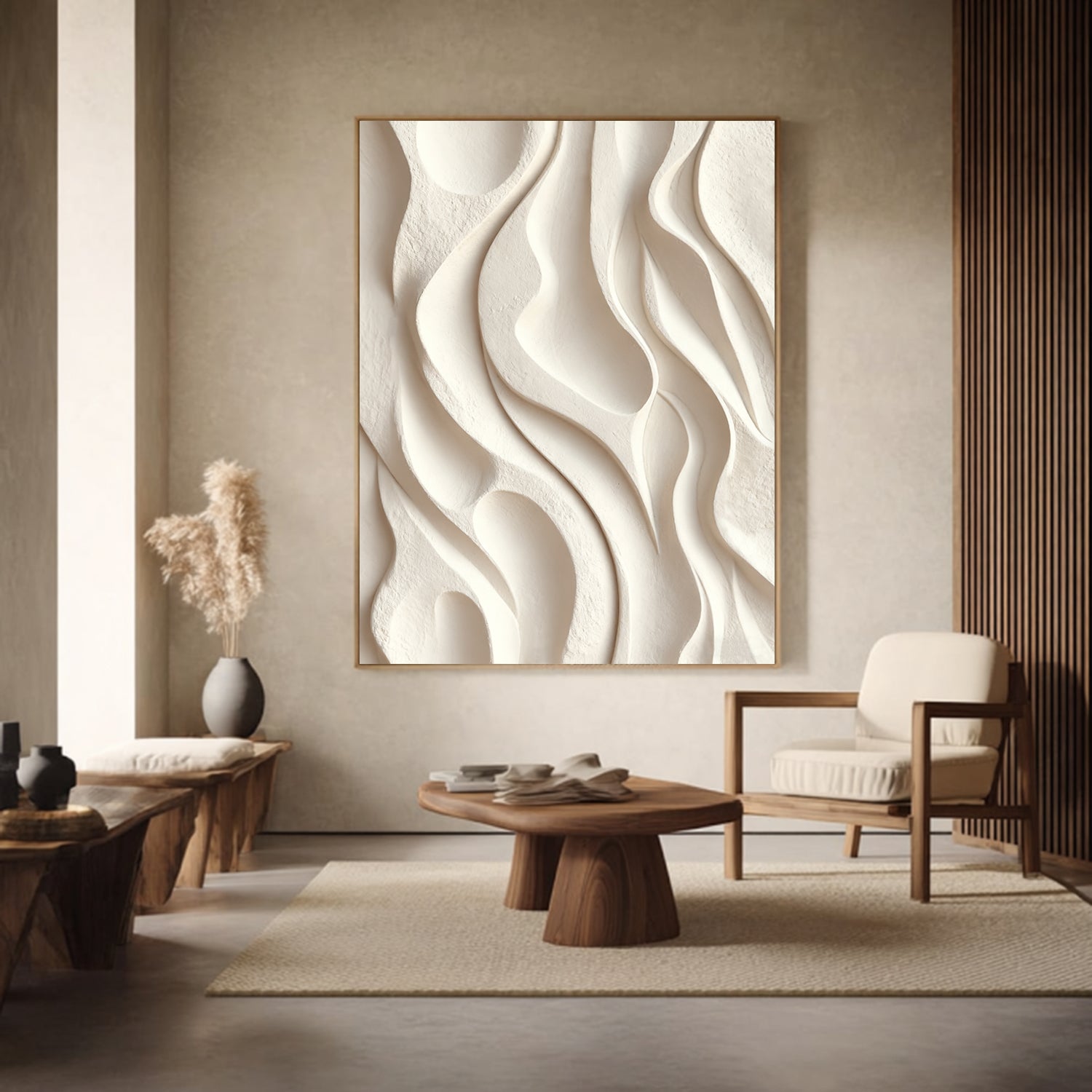 Wood carving wall art Wooden wall decor Art sculpture Textured Wall Decor