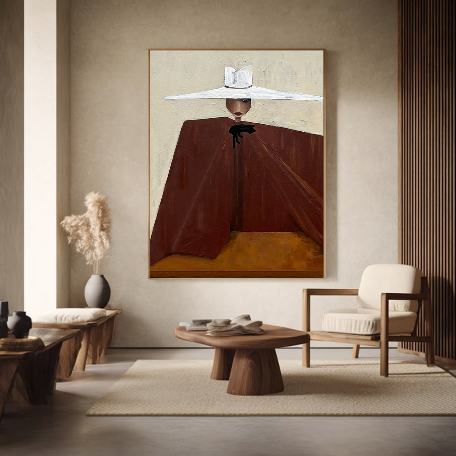 Hand-Painted Minimalist Abstract Portrait Art Contemporary Figuration art