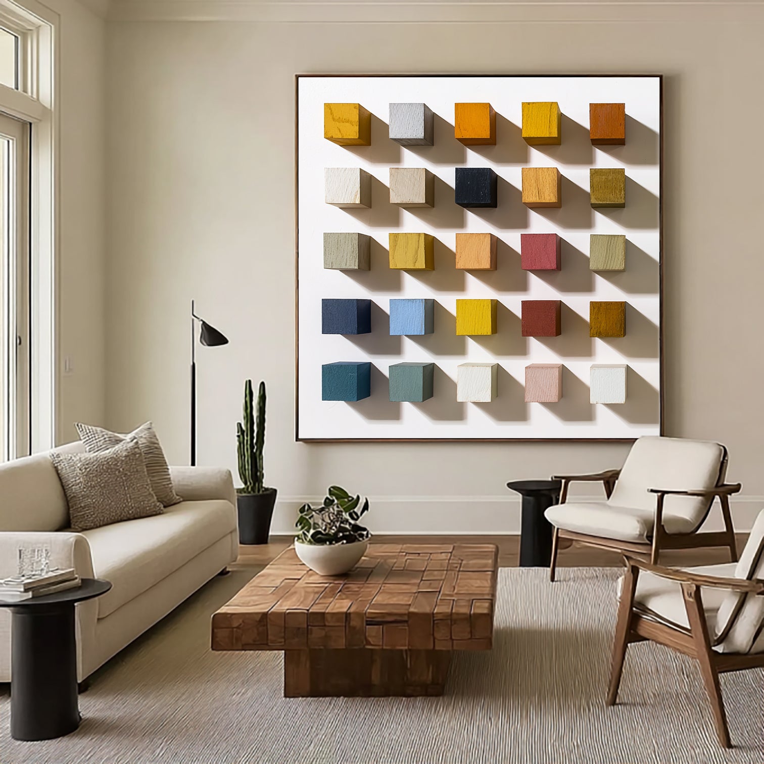 3D Wood Textured Wall Decor Colorful wooden wall decor painting