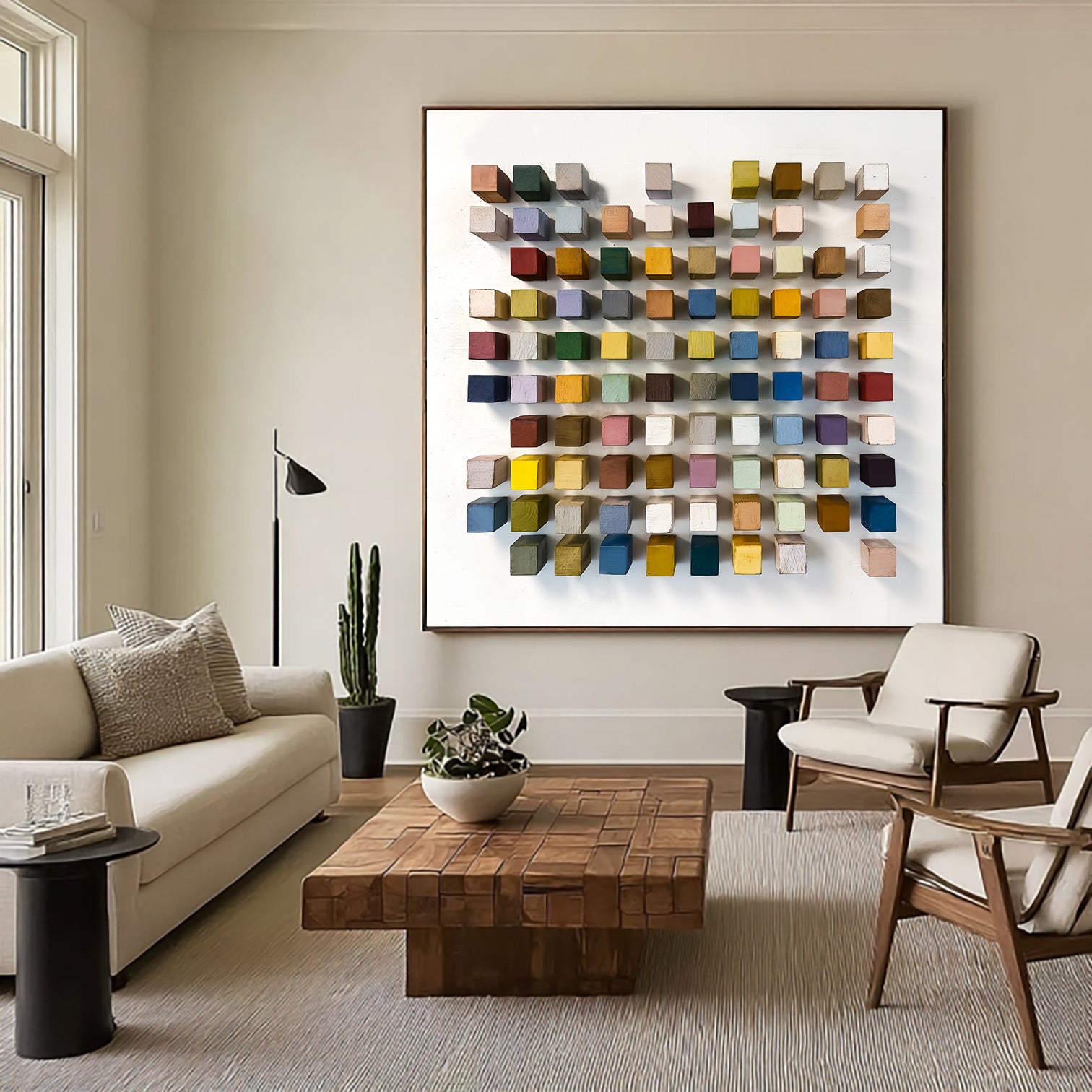 3D Wood Textured Wall Decor Colorful wooden wall art Colorful painting