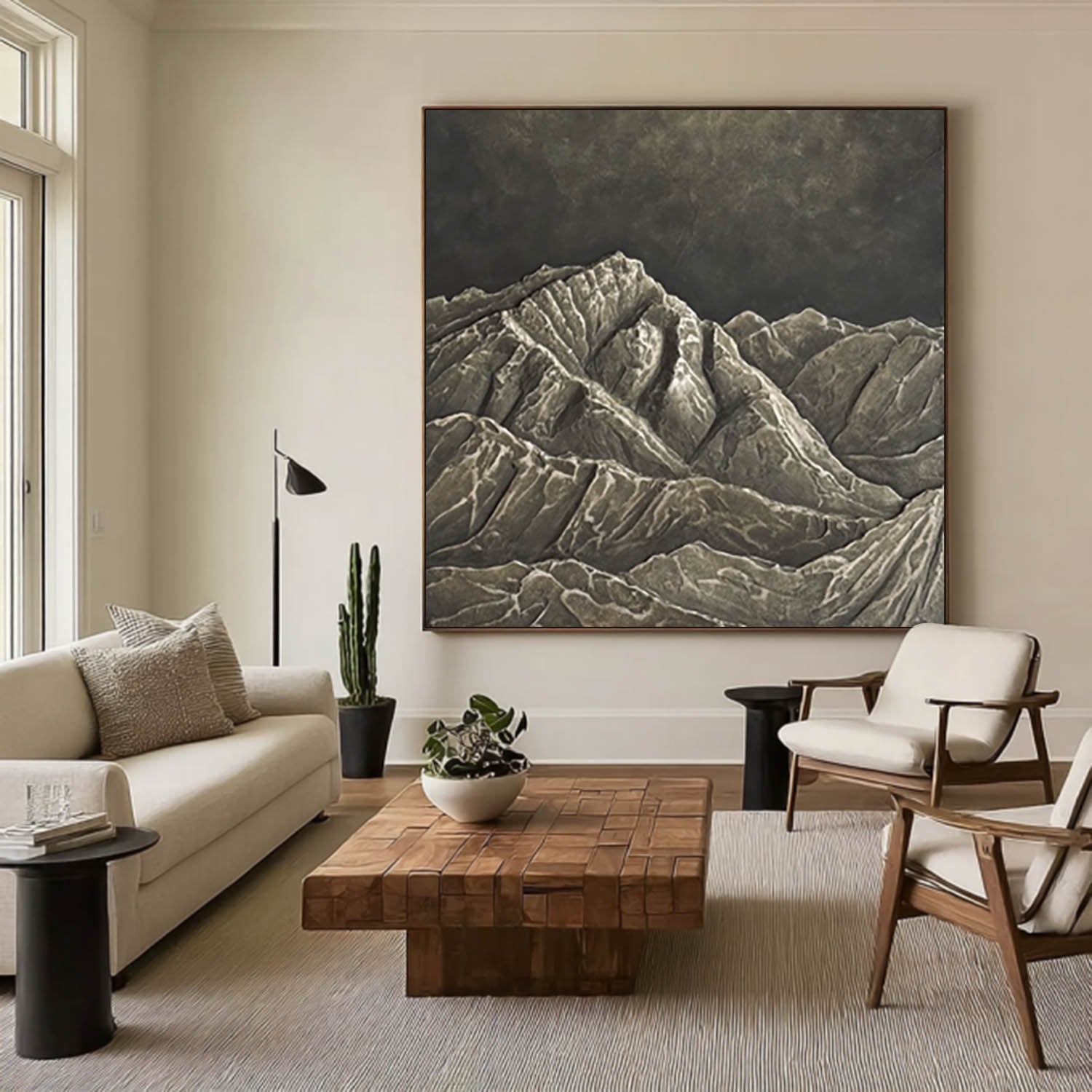 Hand-Carved Abstract Wood Relief Sculpture art Modern Minimalist 3D Wood Wall Art