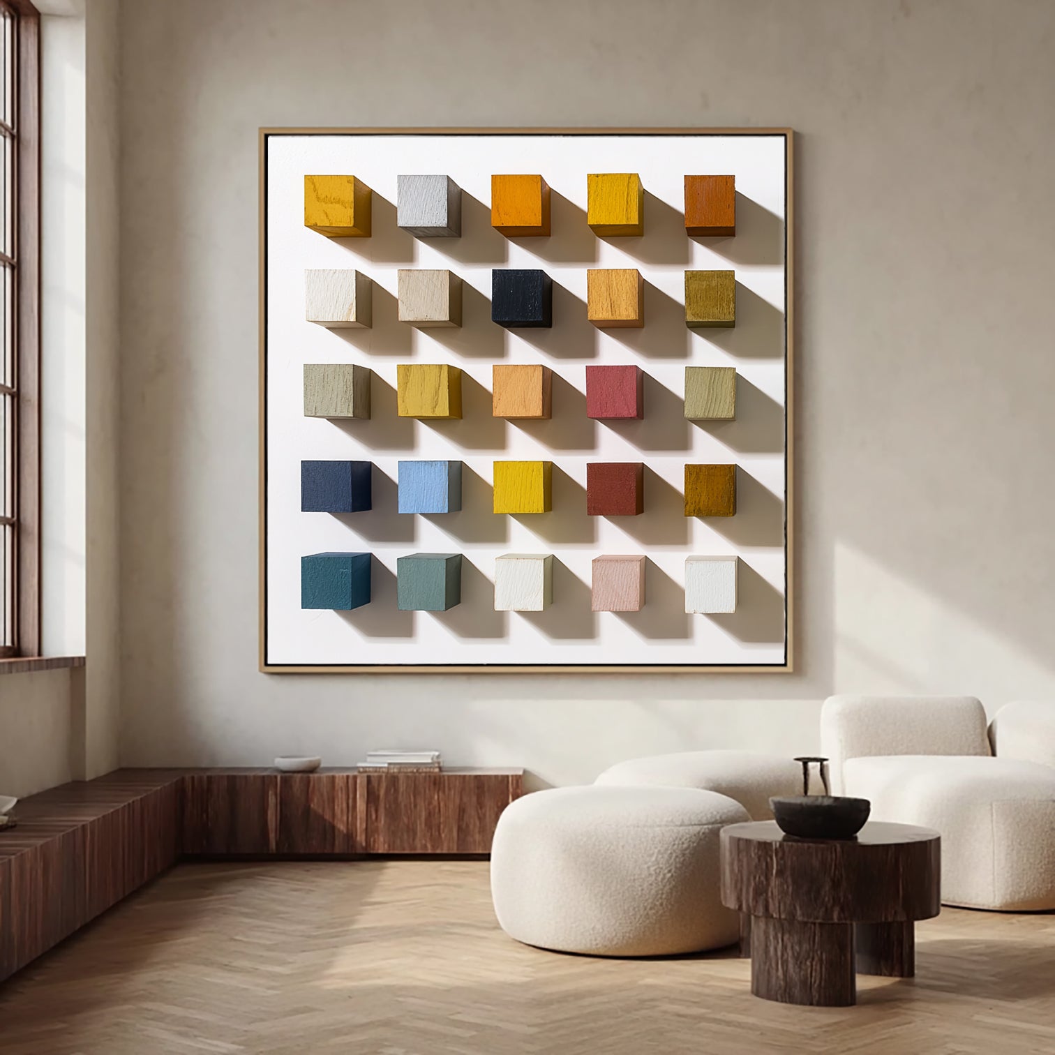 3D Wood Textured Wall Decor Colorful wooden wall decor painting