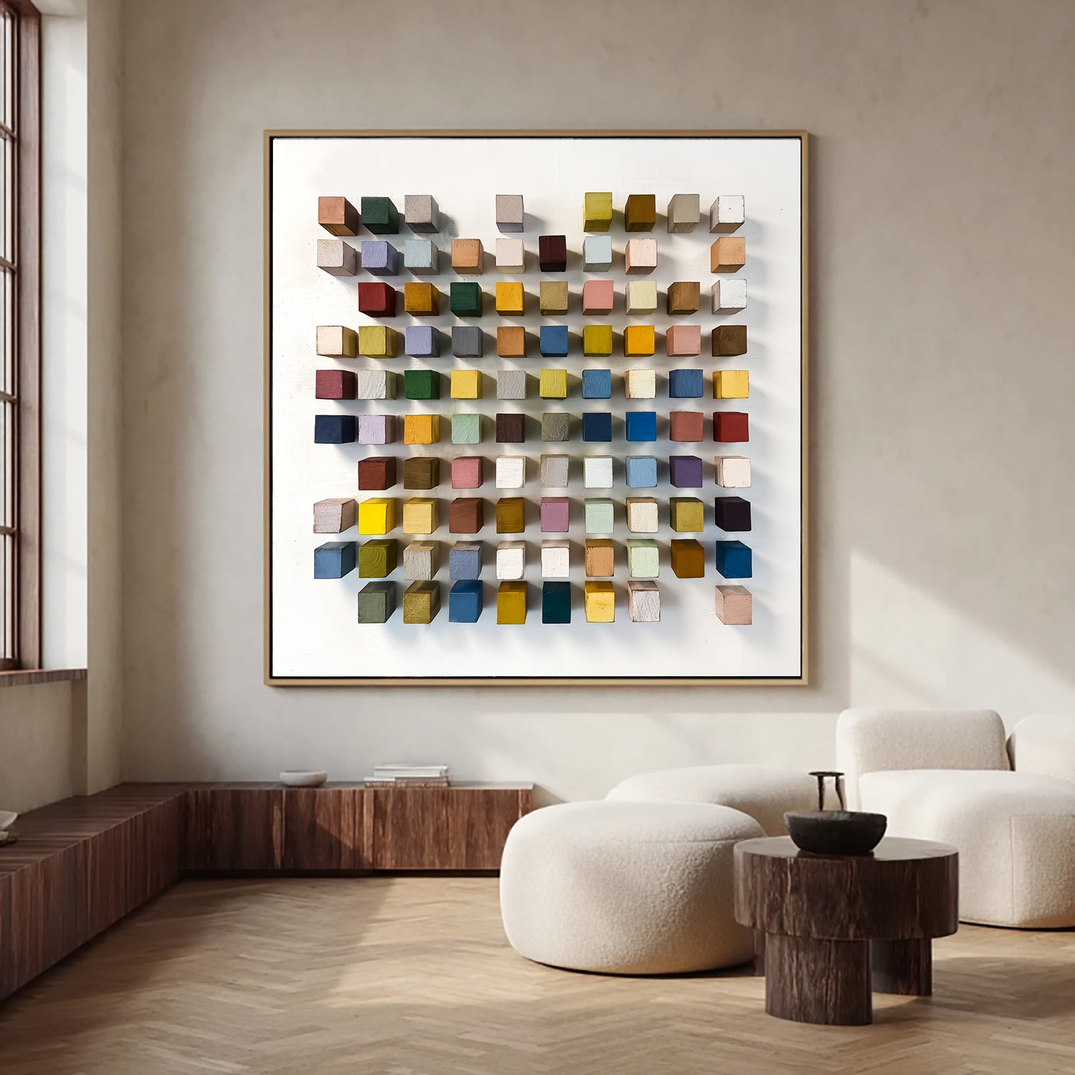 3D Wood Textured Wall Decor Colorful wooden wall art Colorful painting