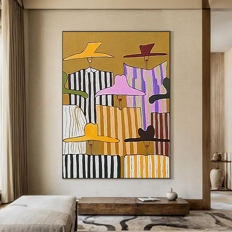 Hand-Painted Abstract Portrait Oil Painting -Fashion-modern abstract woman portrait painting
