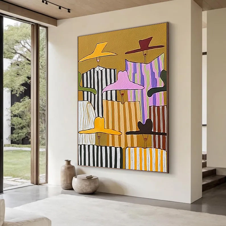 Hand-Painted Abstract Portrait Oil Painting -Fashion-modern abstract woman portrait painting