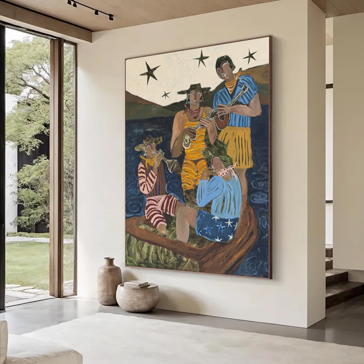 Mid-century Modern People Decor Modern Figurative Portrait Oil Painting