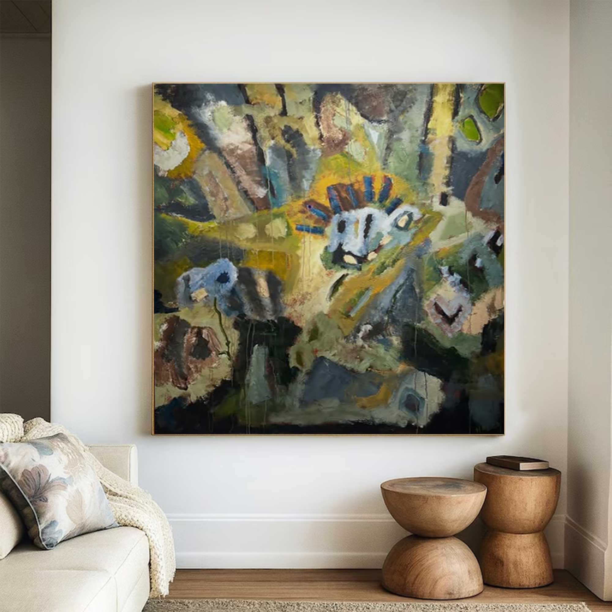 street graffiti painting graffiti-style painting Green abstract painting