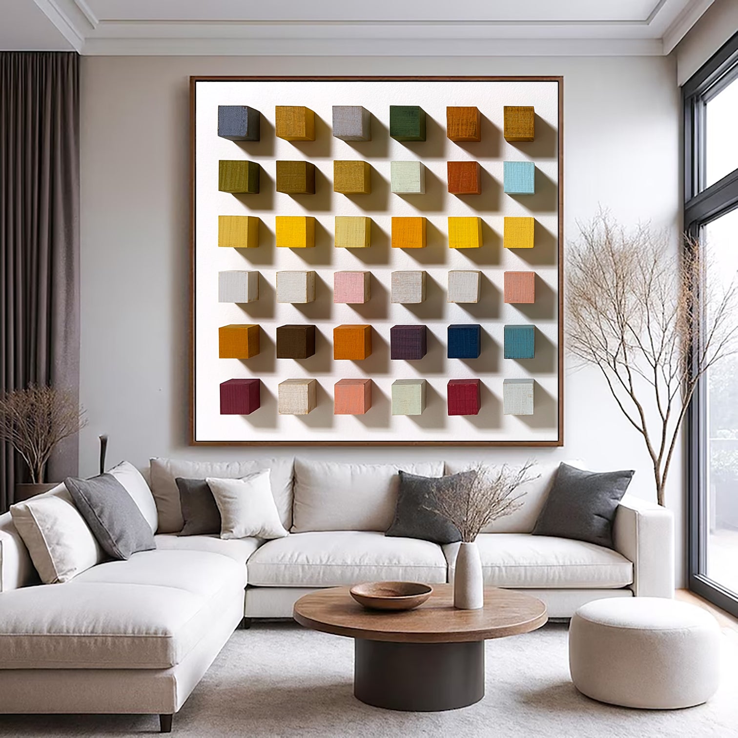 Mosaic texture art 3D Wood Textured Wall Decor Colorful wooden wall art