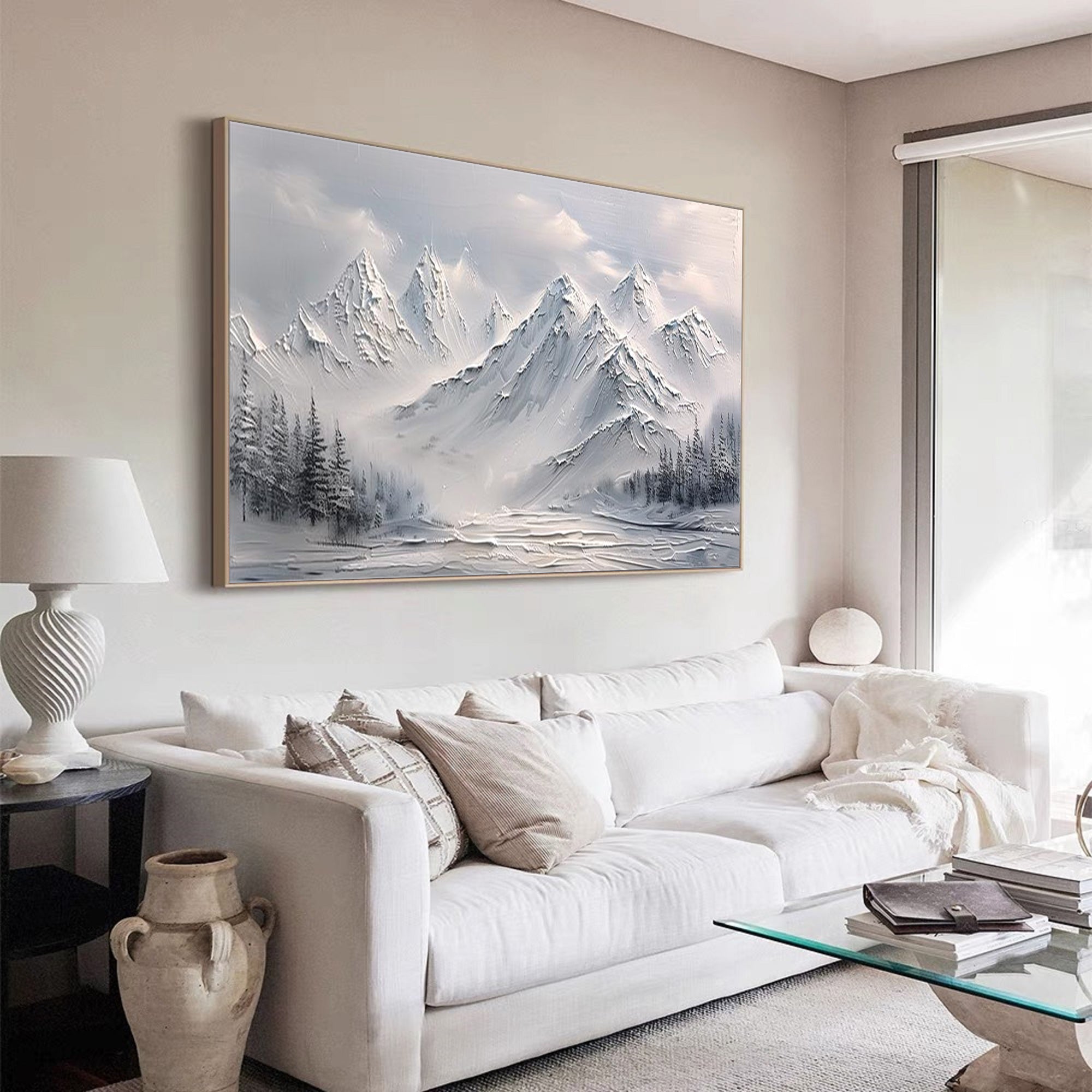 Large mount paintings mountain wall art Large mountain artwork blue mountain landscape art