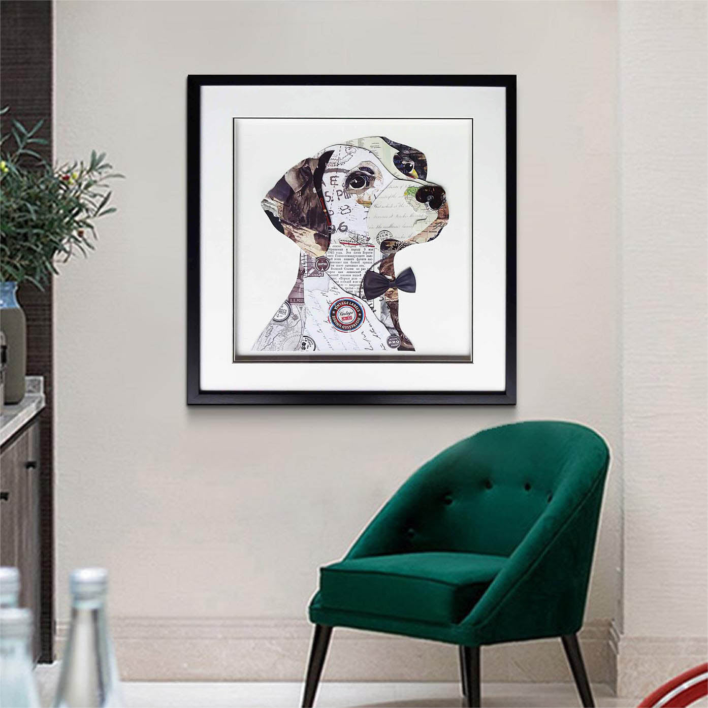 Collage art painting animal collage art children's room decor painting