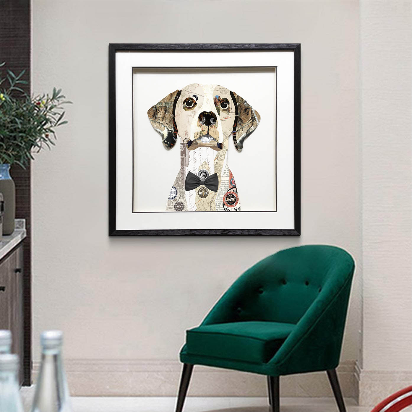 Pet Dog Collage art painting Animal collage art children's room decor