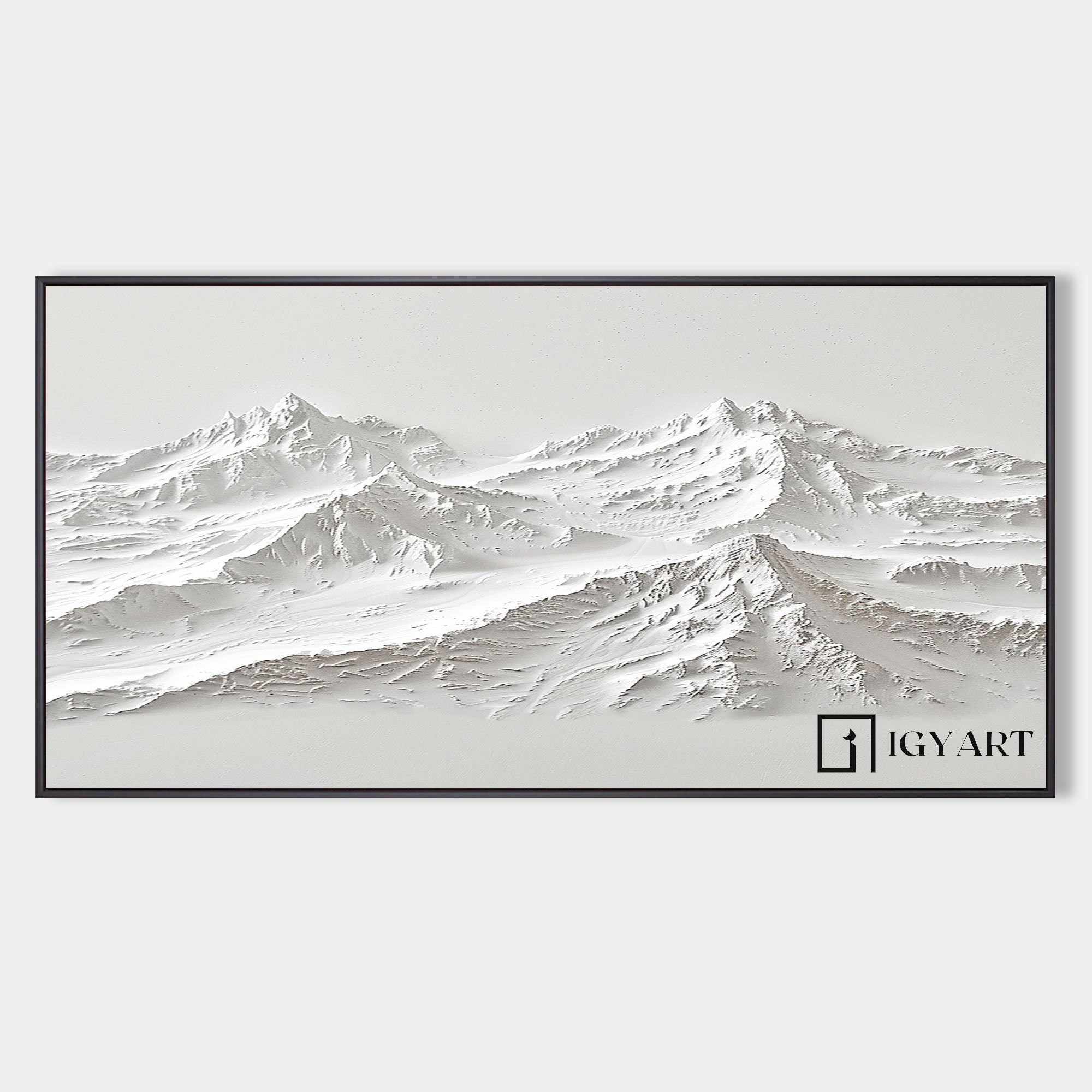 white Snow Mountain textured wall art Large White Snow Mountain Painting White Snow Mountain Canvas Art