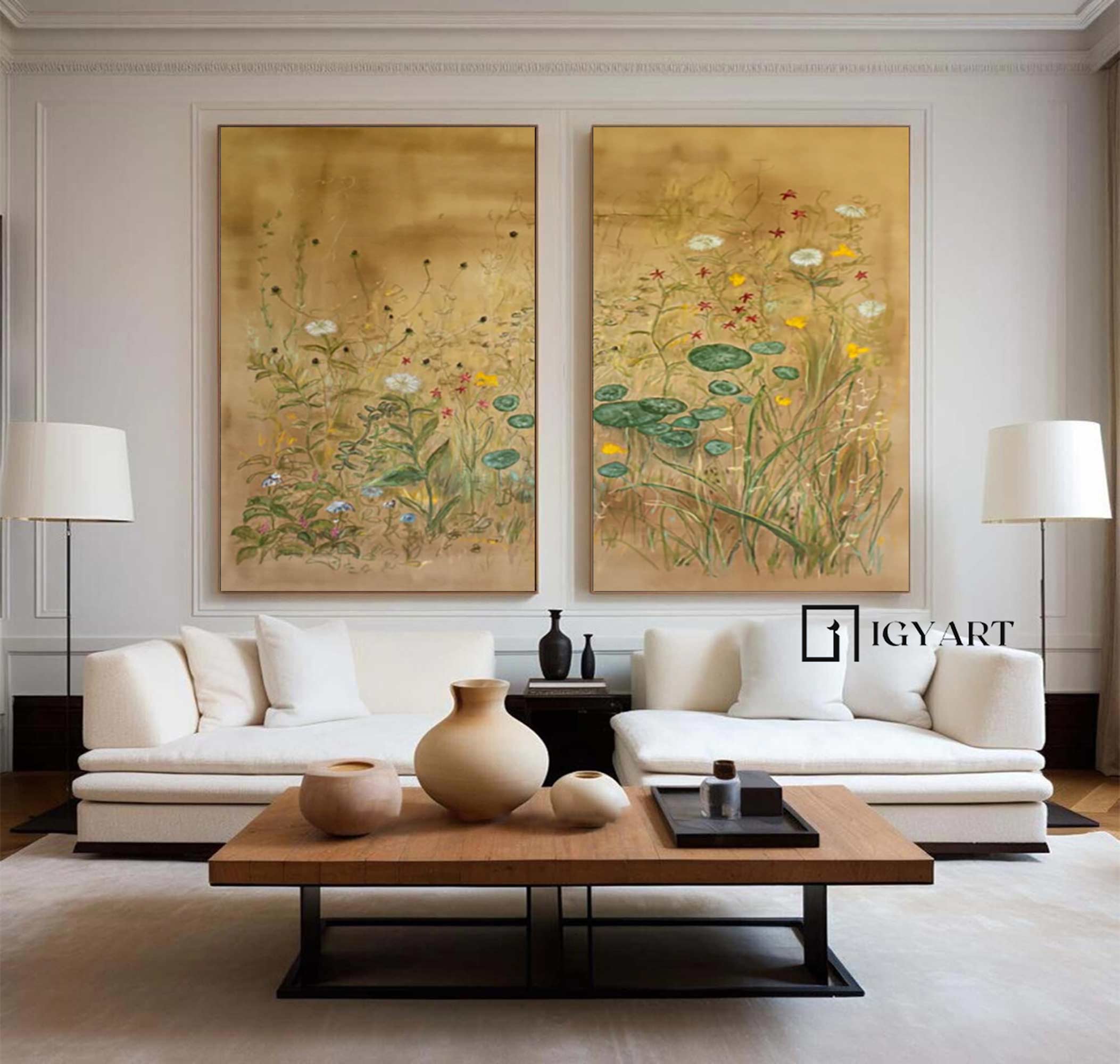 Earth Tone landscape abstract painting Abstract Flower Painting