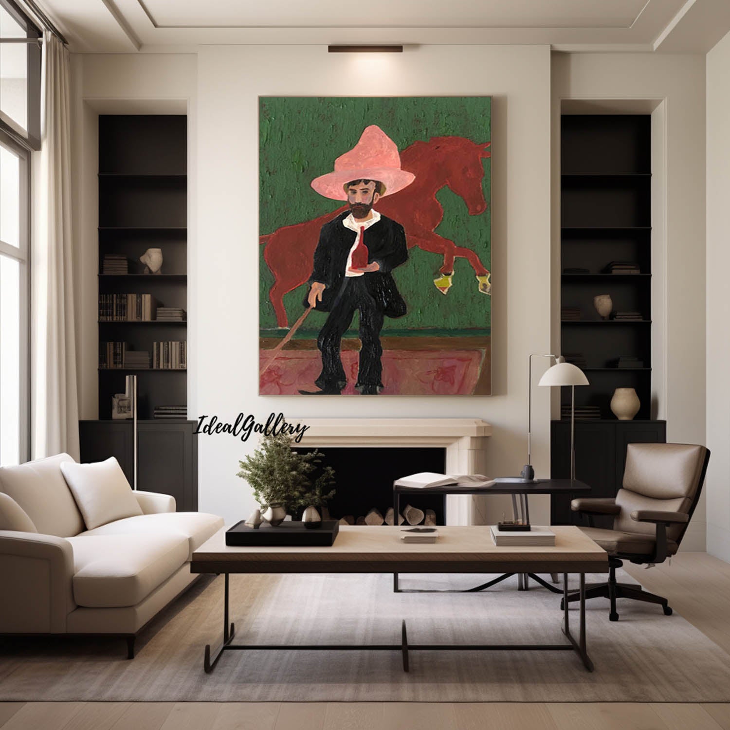 Red hat figure painting Figure abstract painting, figure face art, red figure abstract painting, modern figure abstract painting