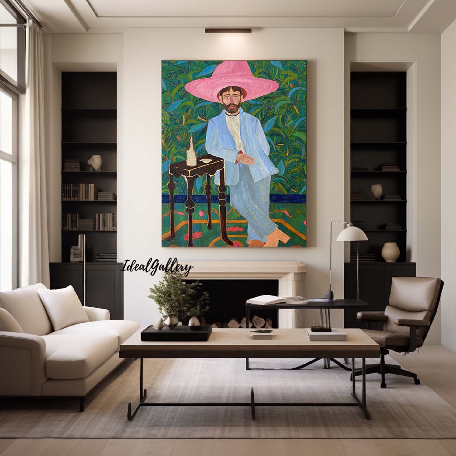 Figure abstract painting Red hat figure painting red hat figure abstract painting figure art