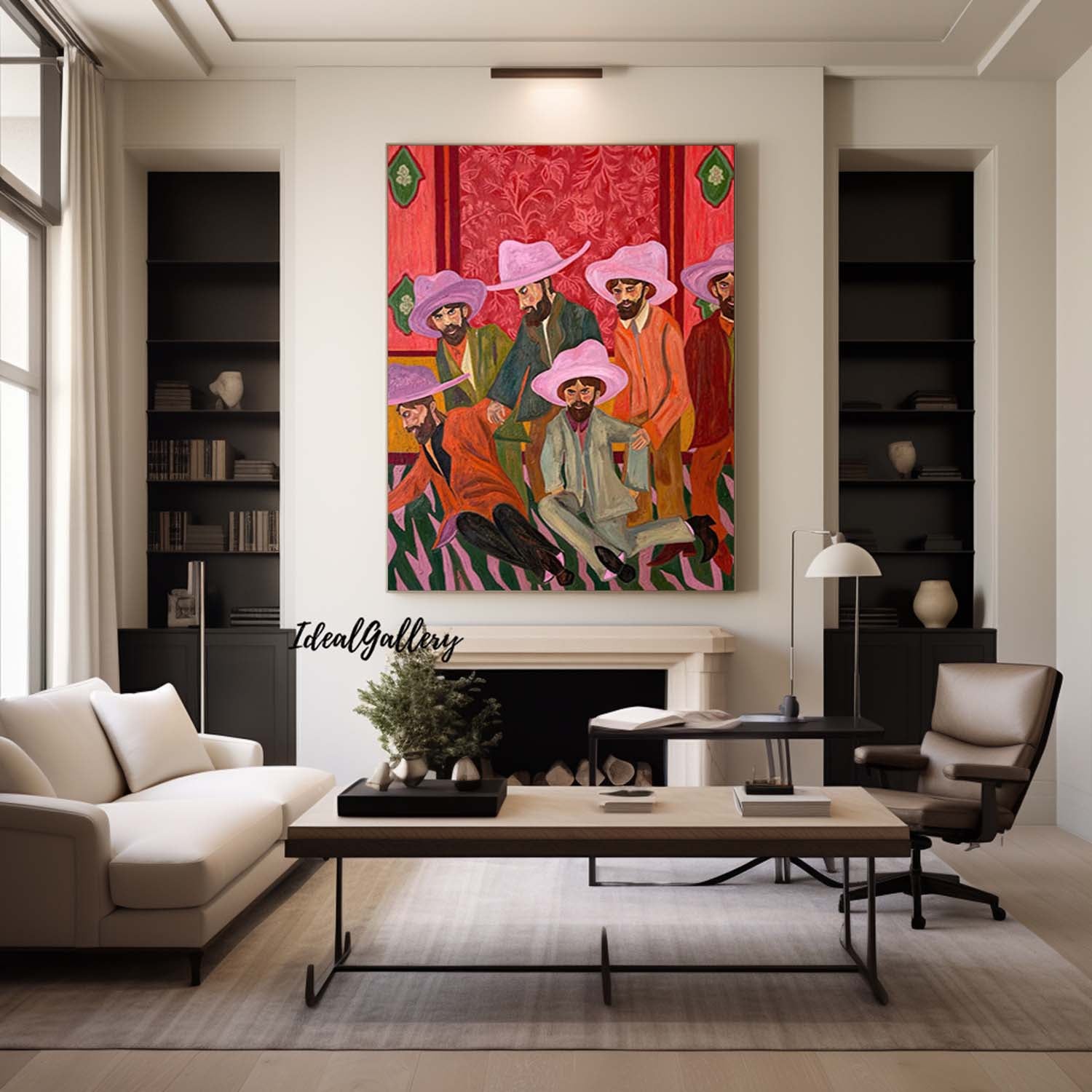 Figure abstract painting Red hat figure painting red hat figure abstract painting figure face art