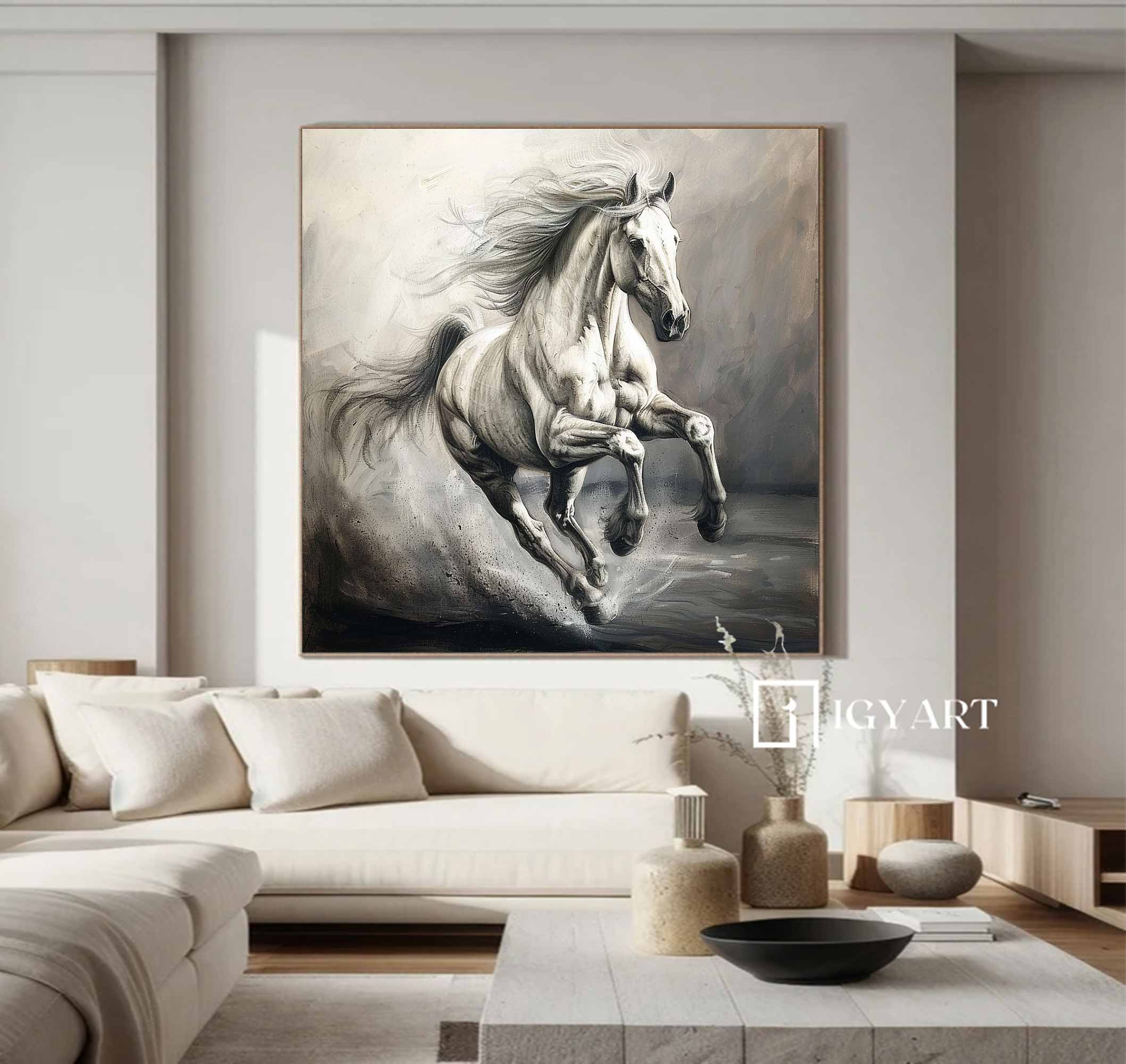 Horse Abstract Painting Running Horse Painting Personalized Gifts Animal Painting Horse Painting Horse Oil Painting