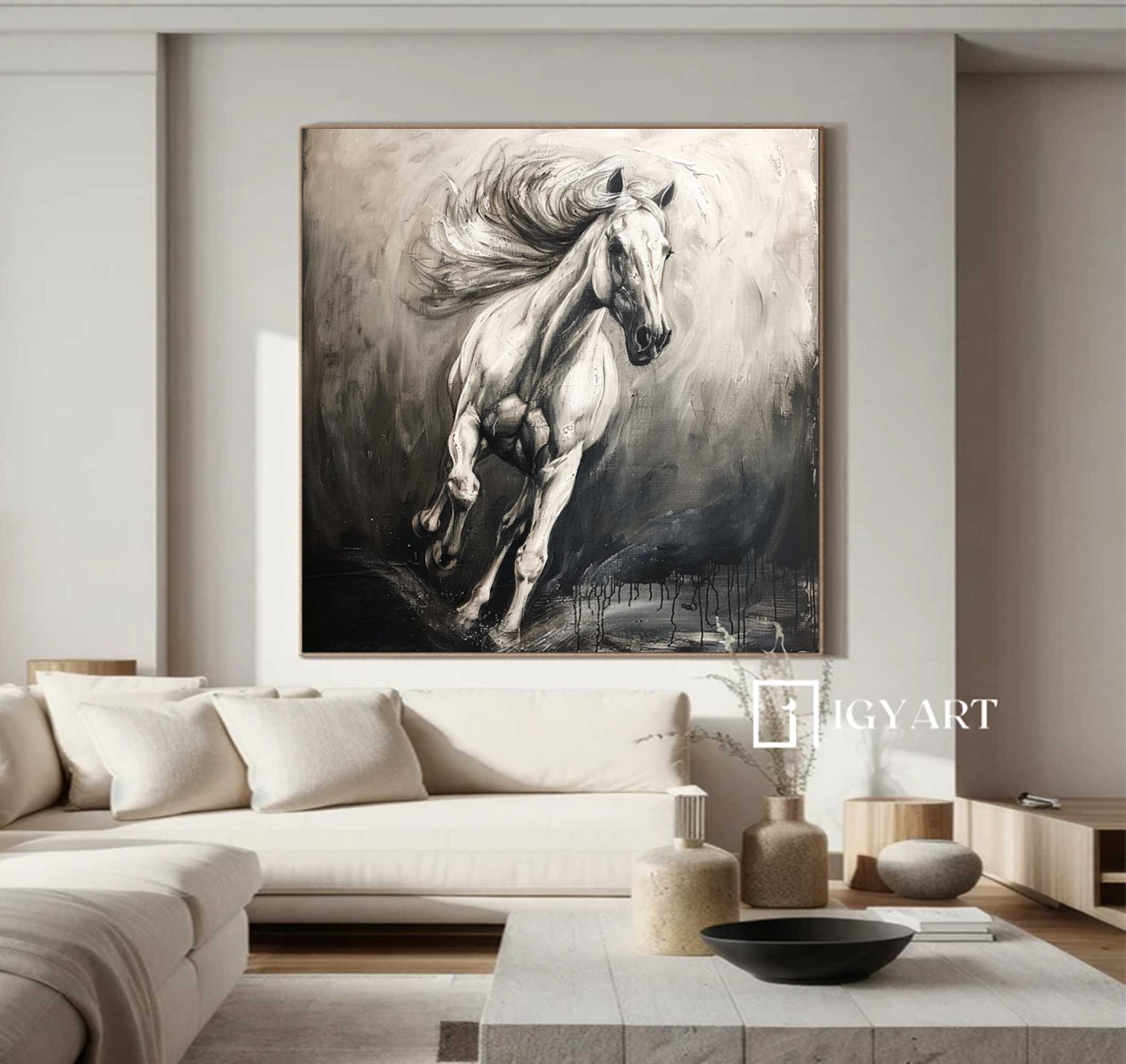 Horse Abstract Painting Running Horse Painting Horse Painting Horse Oil Painting Personalized Gifts Animal Painting