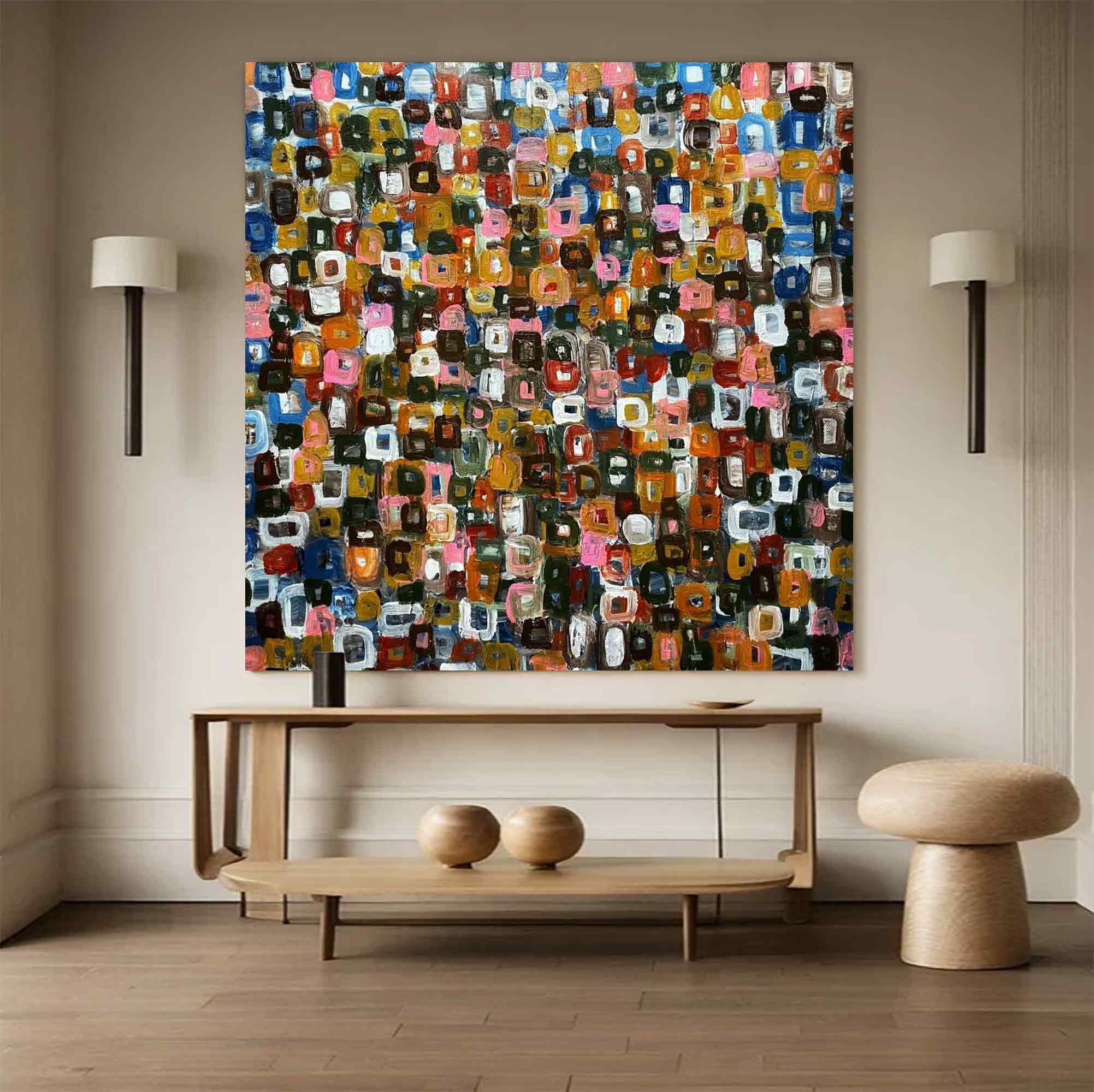 Large Abstract Colorful Texture Oil Painting on Canvas Colorful Abstract Art Wall Art Modern Abstract Colorful Art