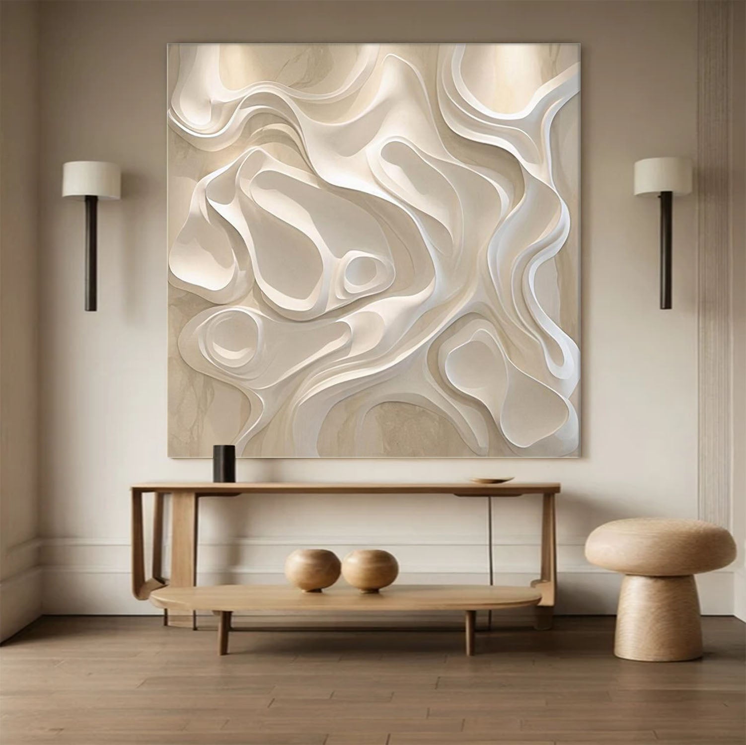 Sculptured art Painting Wood carving wall art 3D Textured Wall Decor