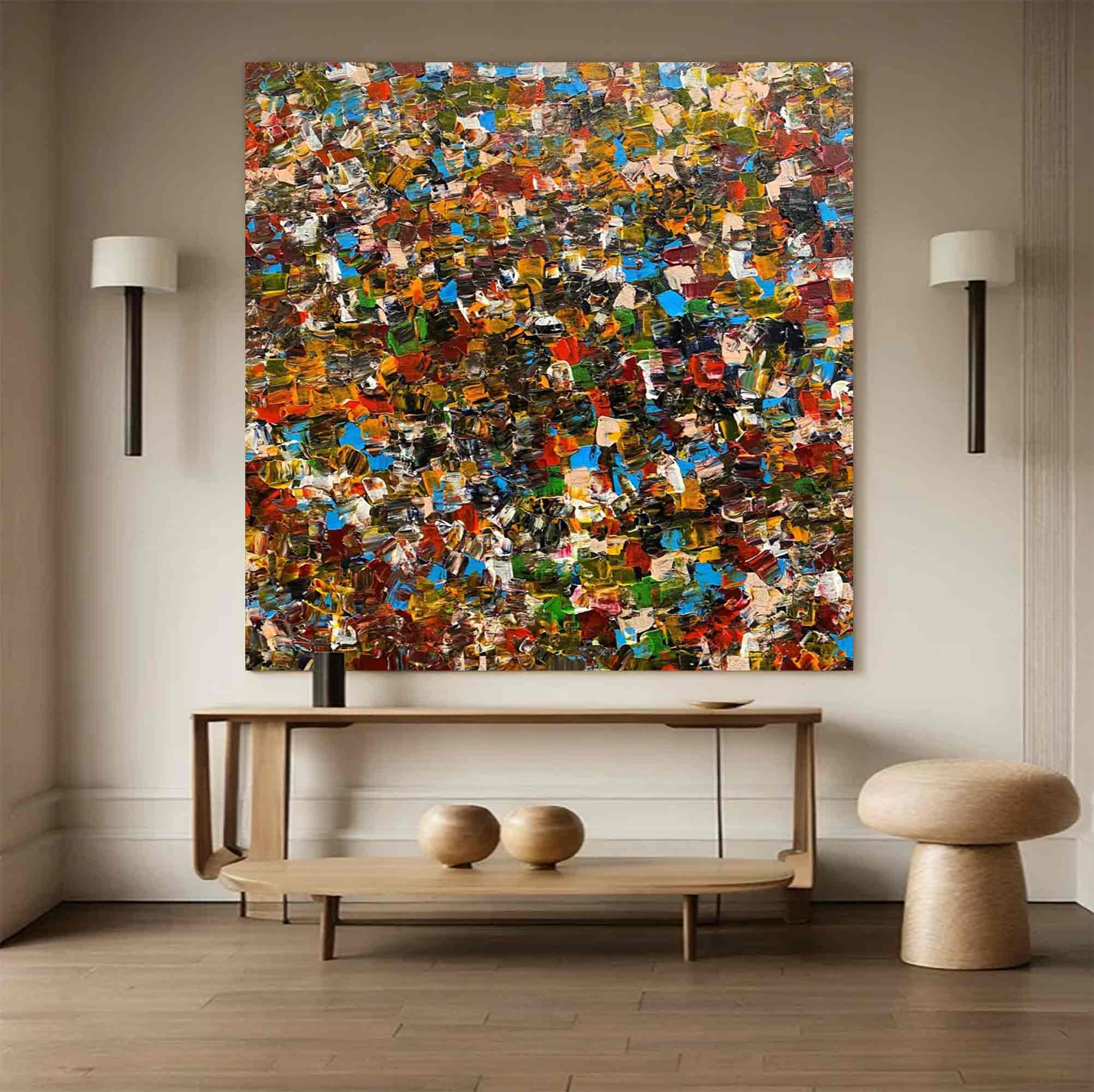 Abstract Colorful Texture Oil Painting on Canvas Colorful Abstract Art Modern Abstract Colorful Art