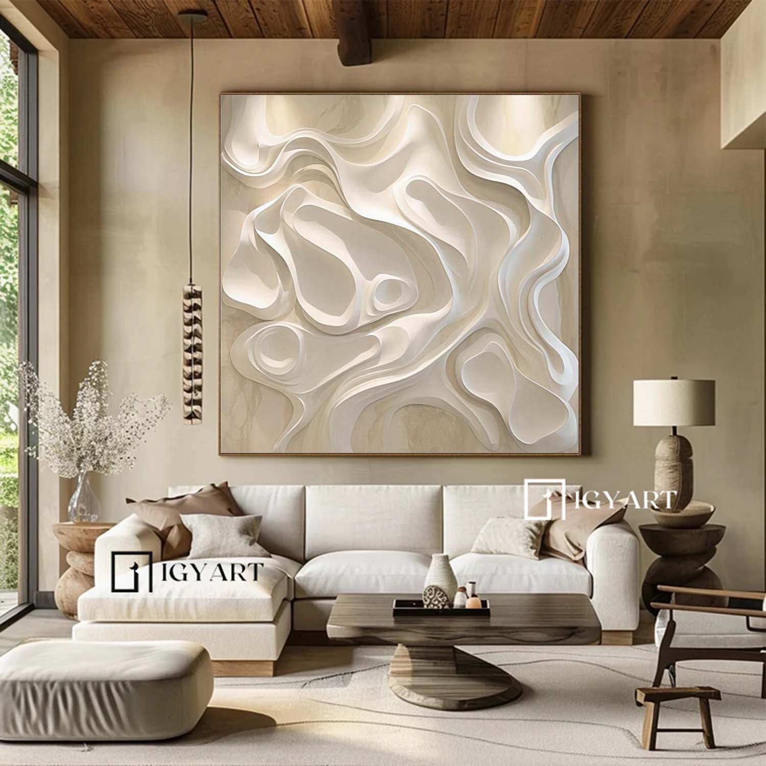 Sculptured art Painting Wood carving wall art 3D Textured Wall Decor