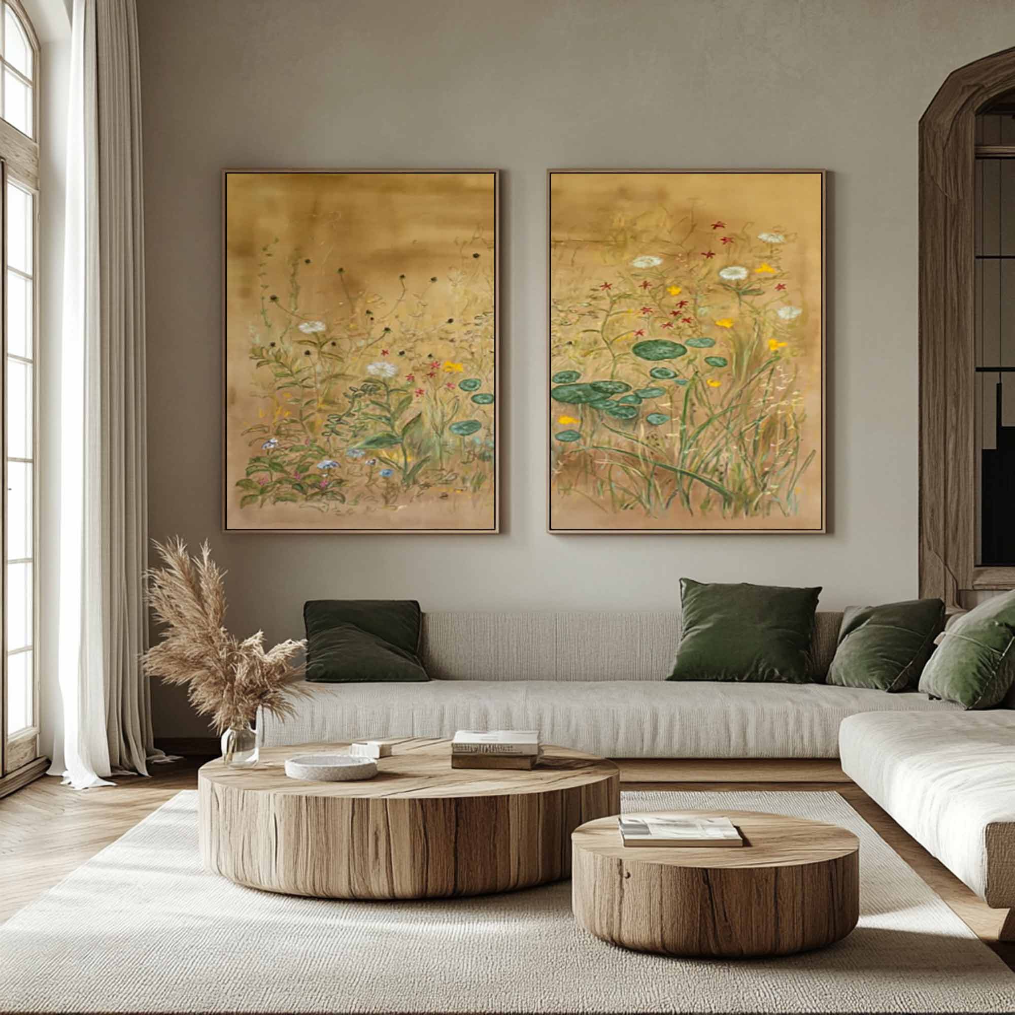 Earth Tone landscape abstract painting Abstract Flower Painting