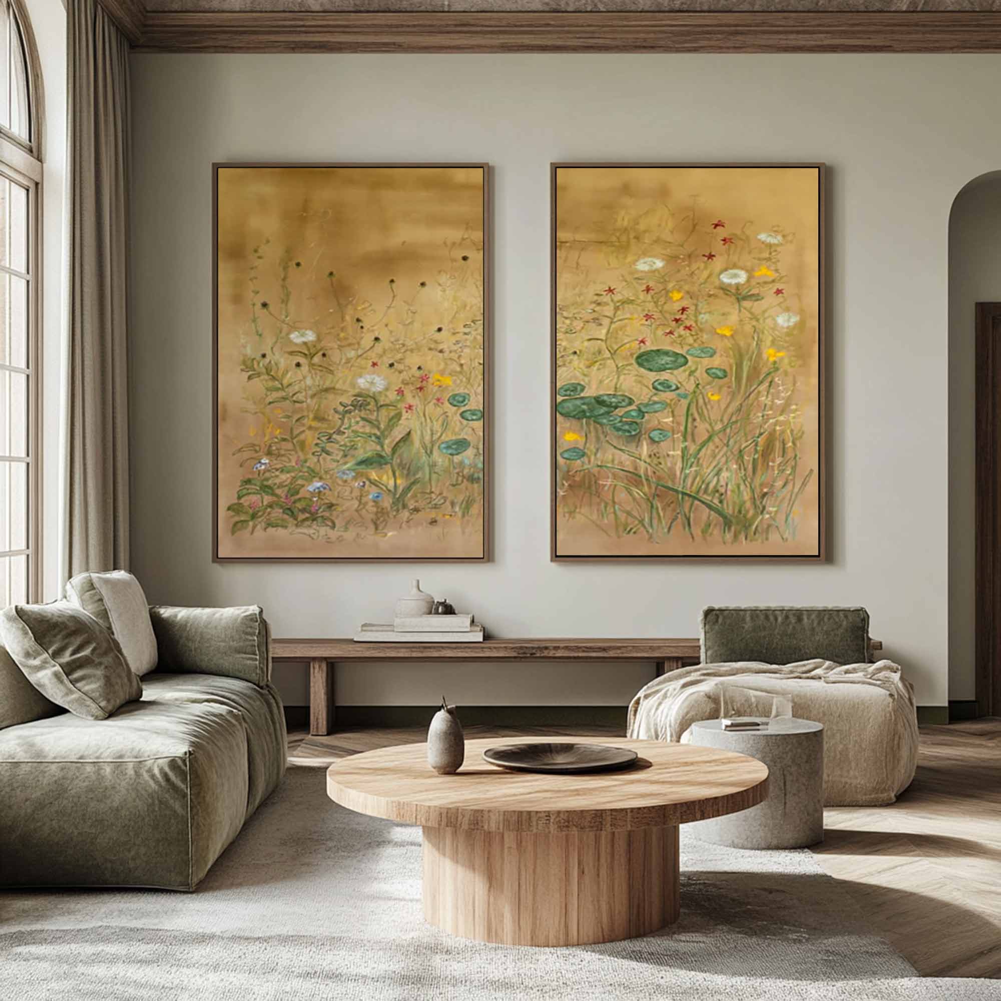 Earth Tone landscape abstract painting Abstract Flower Painting