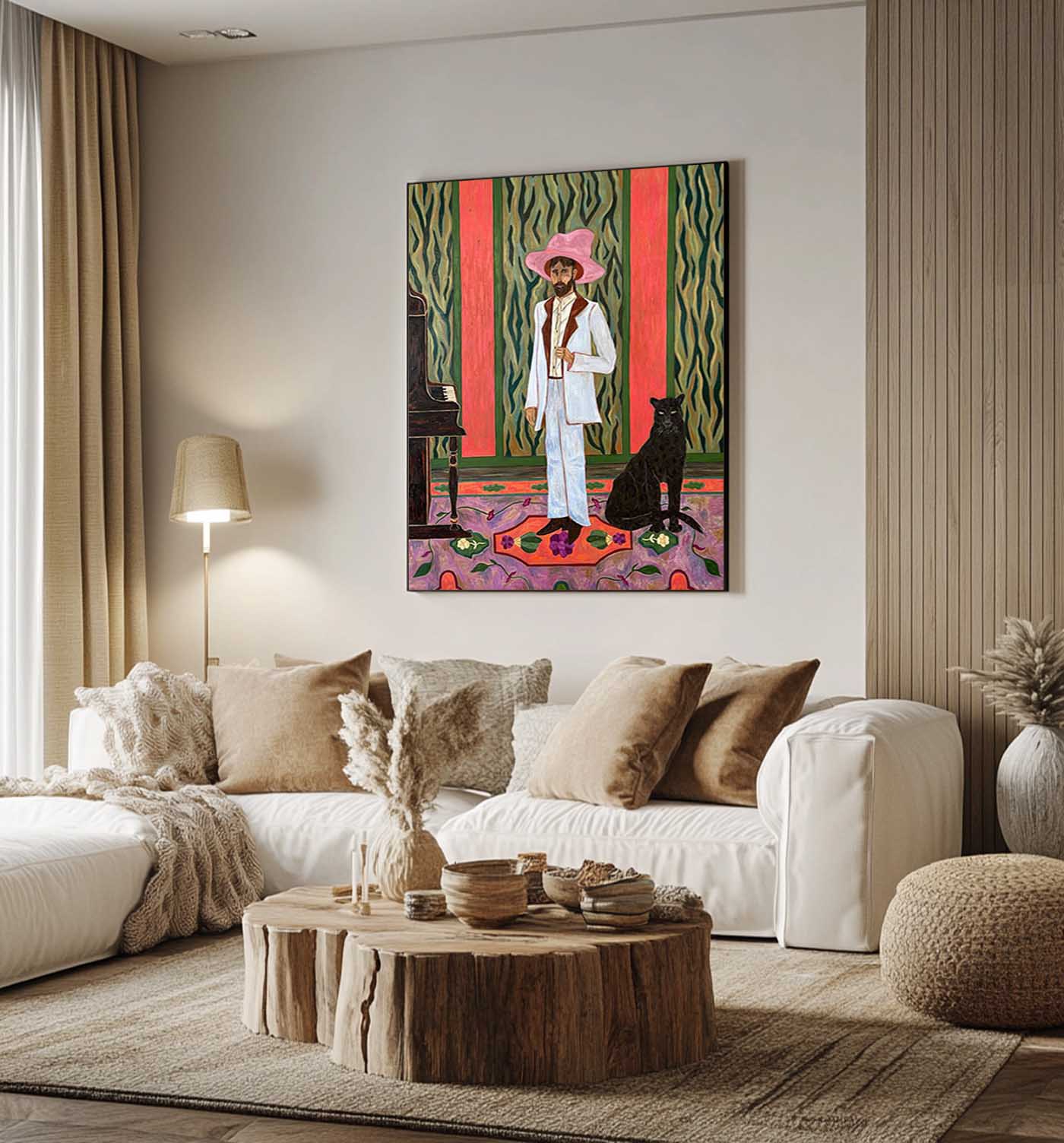 Red hat figure painting Figure abstract painting, figure face art, red figure abstract painting, modern figure abstract painting