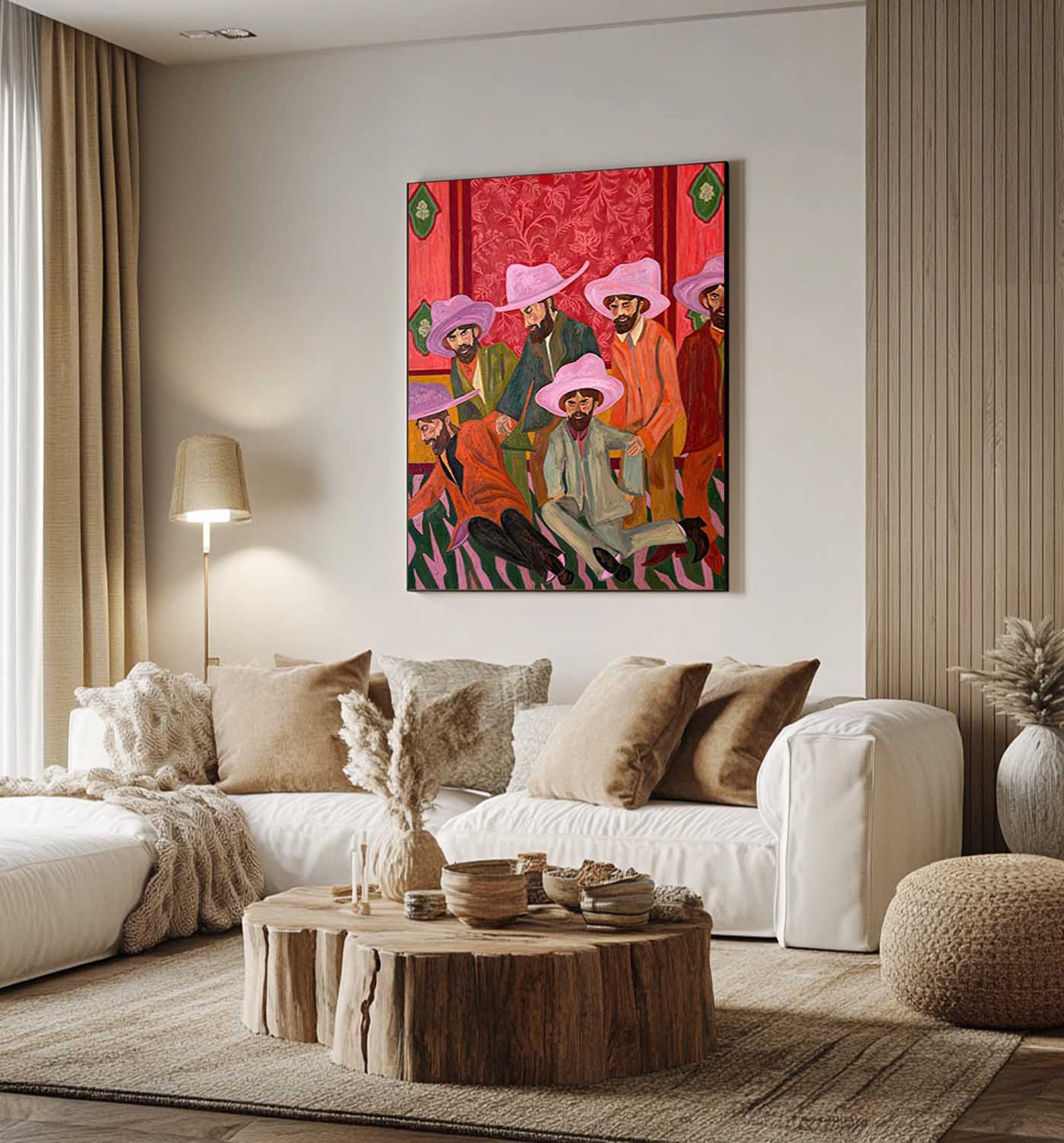 Figure abstract painting Red hat figure painting red hat figure abstract painting figure face art