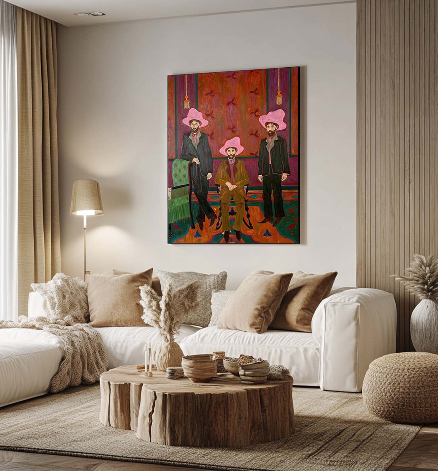 red hat figure abstract painting Figure abstract painting three Red hat figure painting figure face art