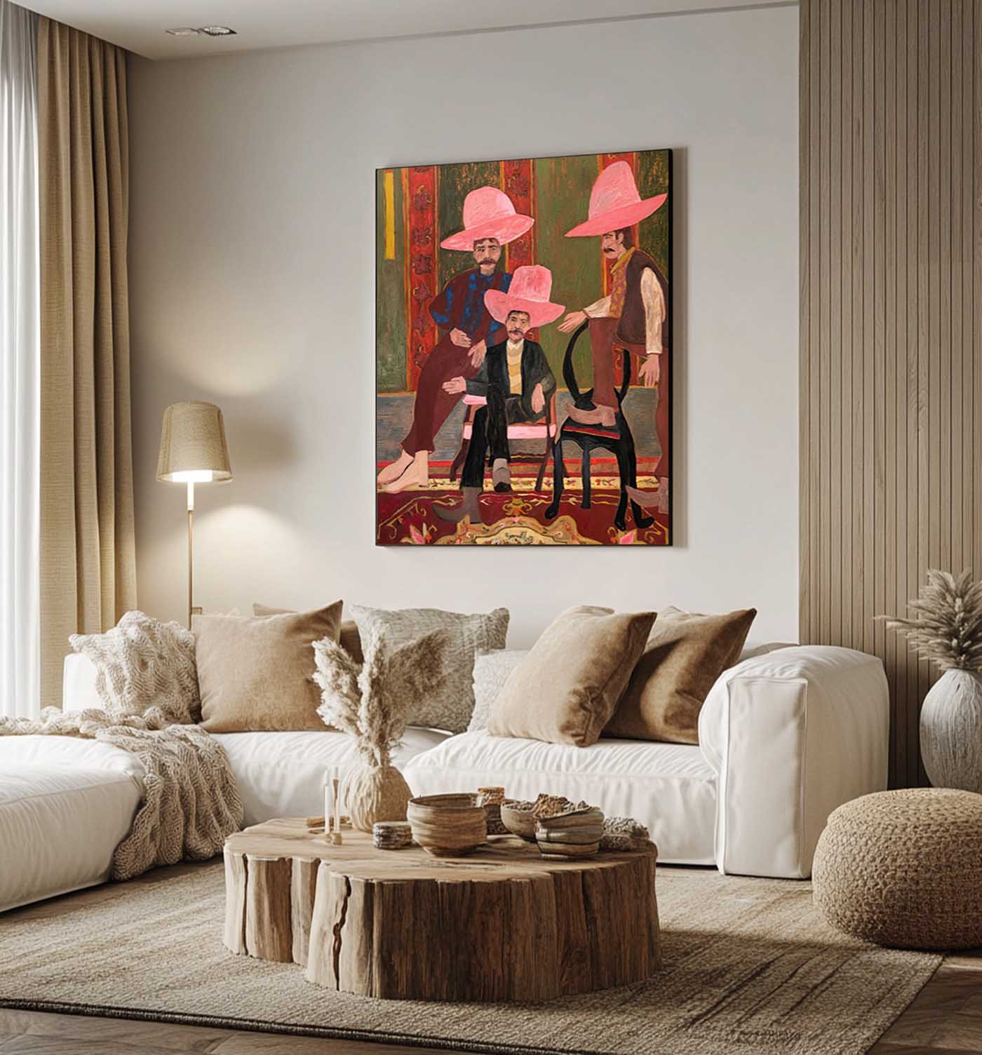 red hat figure abstract painting Figure abstract painting three Red hat figure painting figure face art