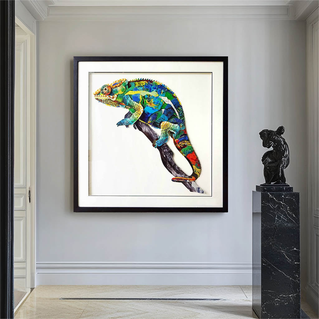 Collage art painting Animal collage art Framed Hanging Art Framed Art