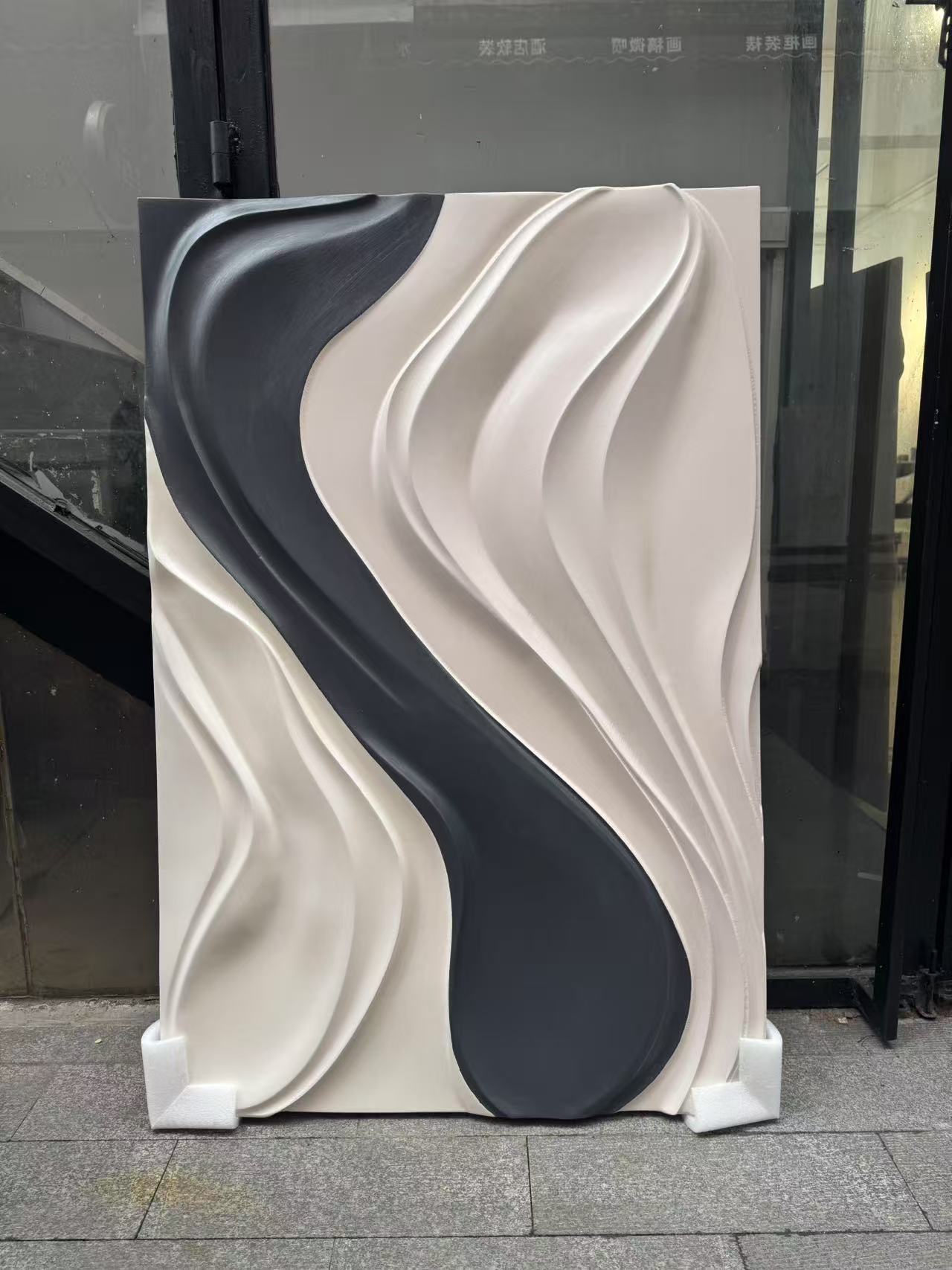 Wood Textured Wall Decor Sculptured Block Art Sculptured art Painting