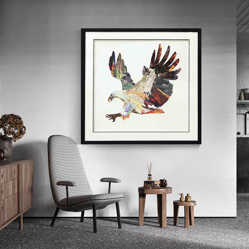 Collage art painting Animal collage art Eagle Painting Colorful Painting