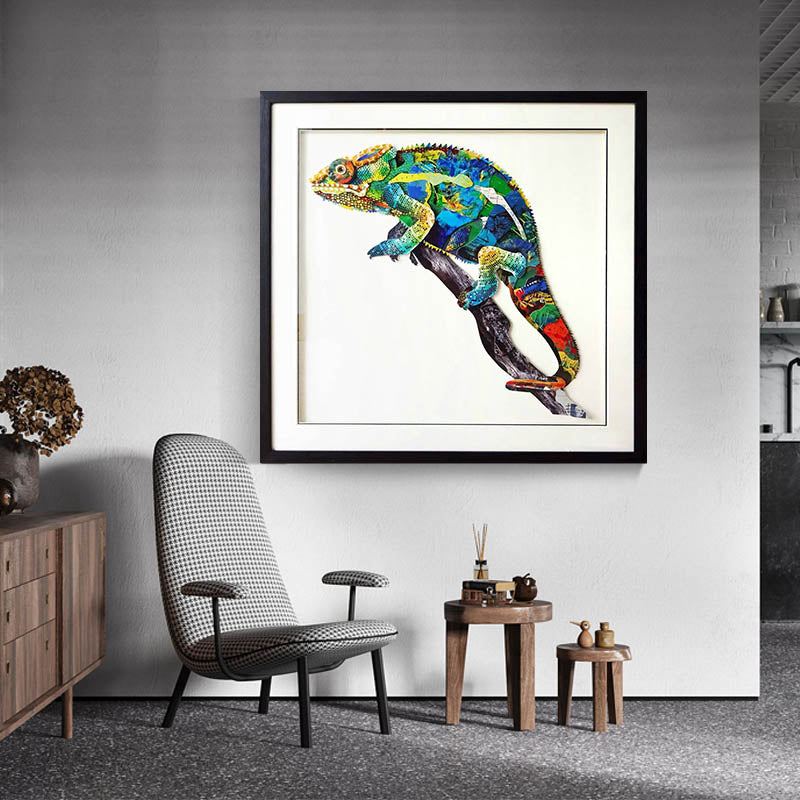 Collage art painting Animal collage art Framed Hanging Art Framed Art