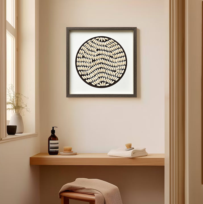 Shell painting,sea shell ornaments,shell wall art Conch decor painting