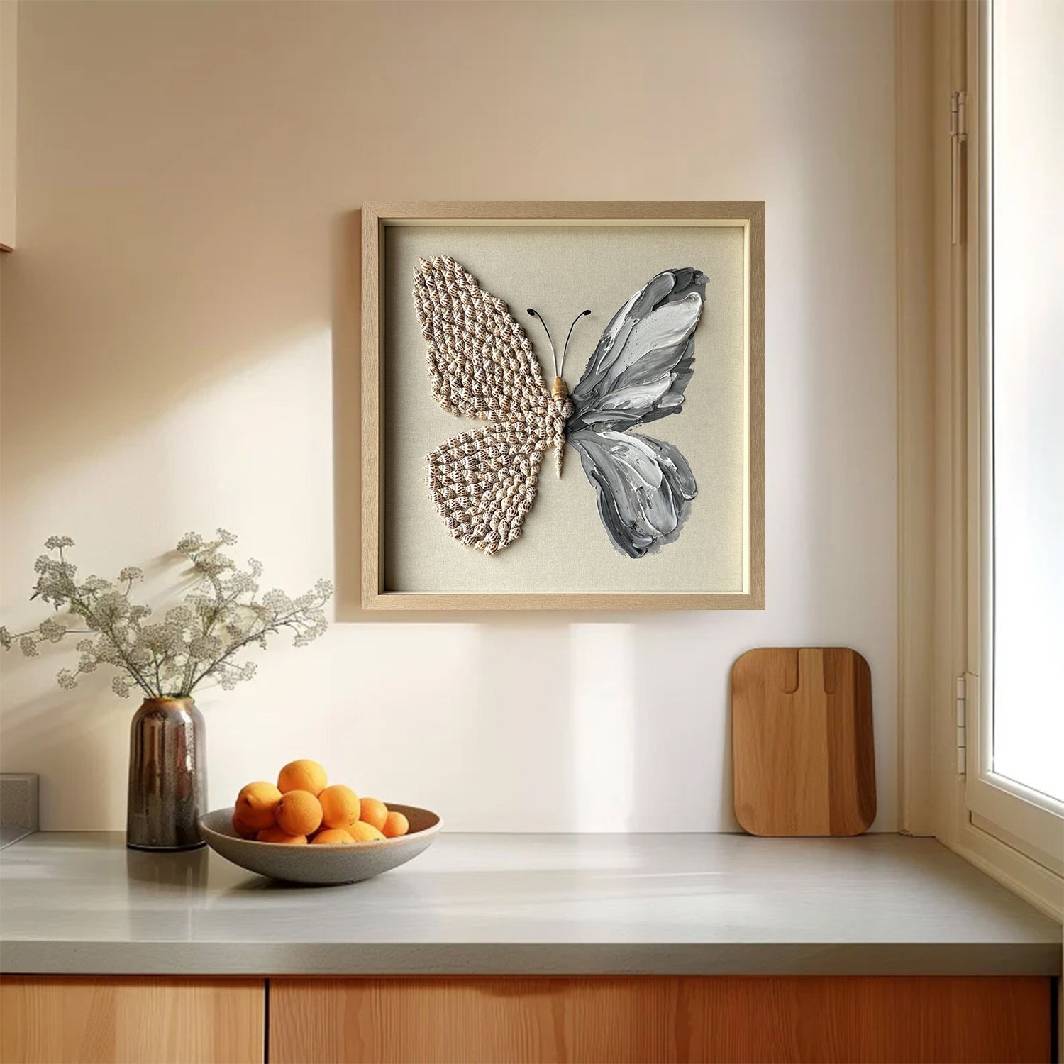 butterfly painting shell decor art butterfly wall art Shell decor painting