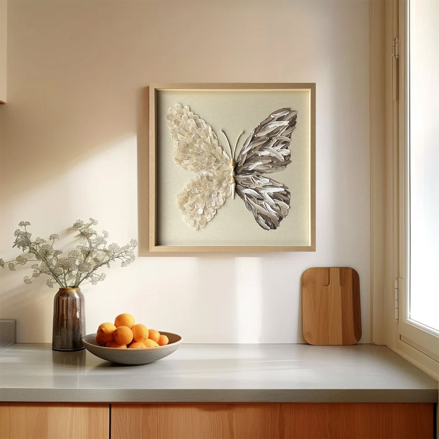 butterfly painting shell decor art butterfly wall art Shell decor painting