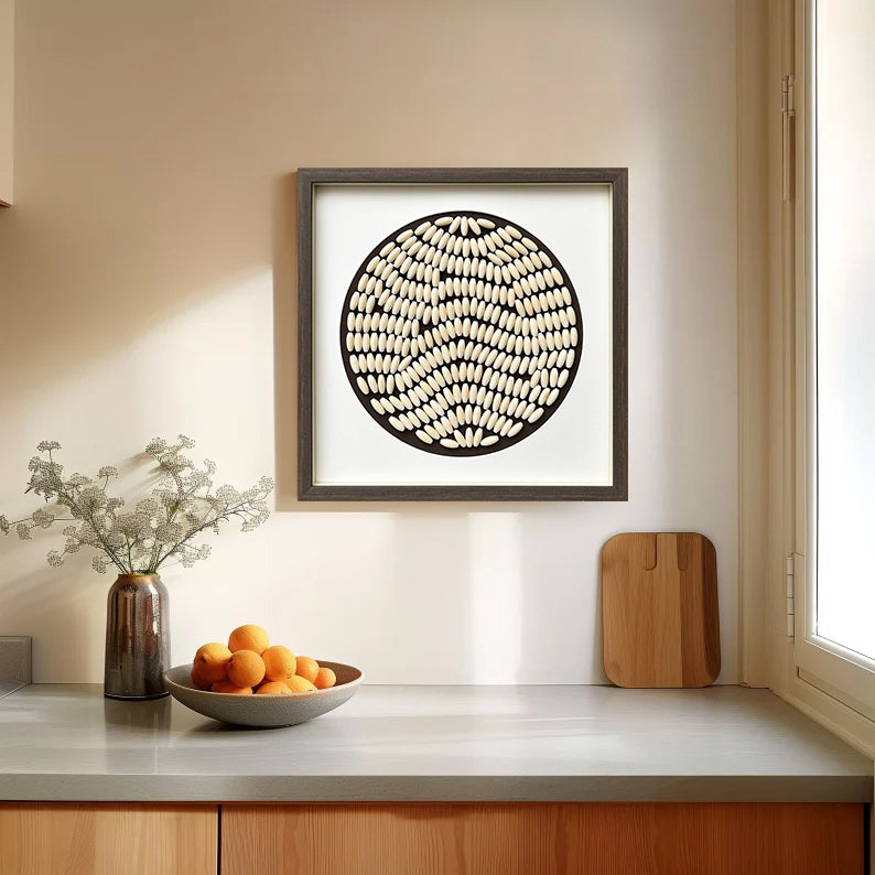 Shell painting,sea shell ornaments,shell wall art Conch decor painting