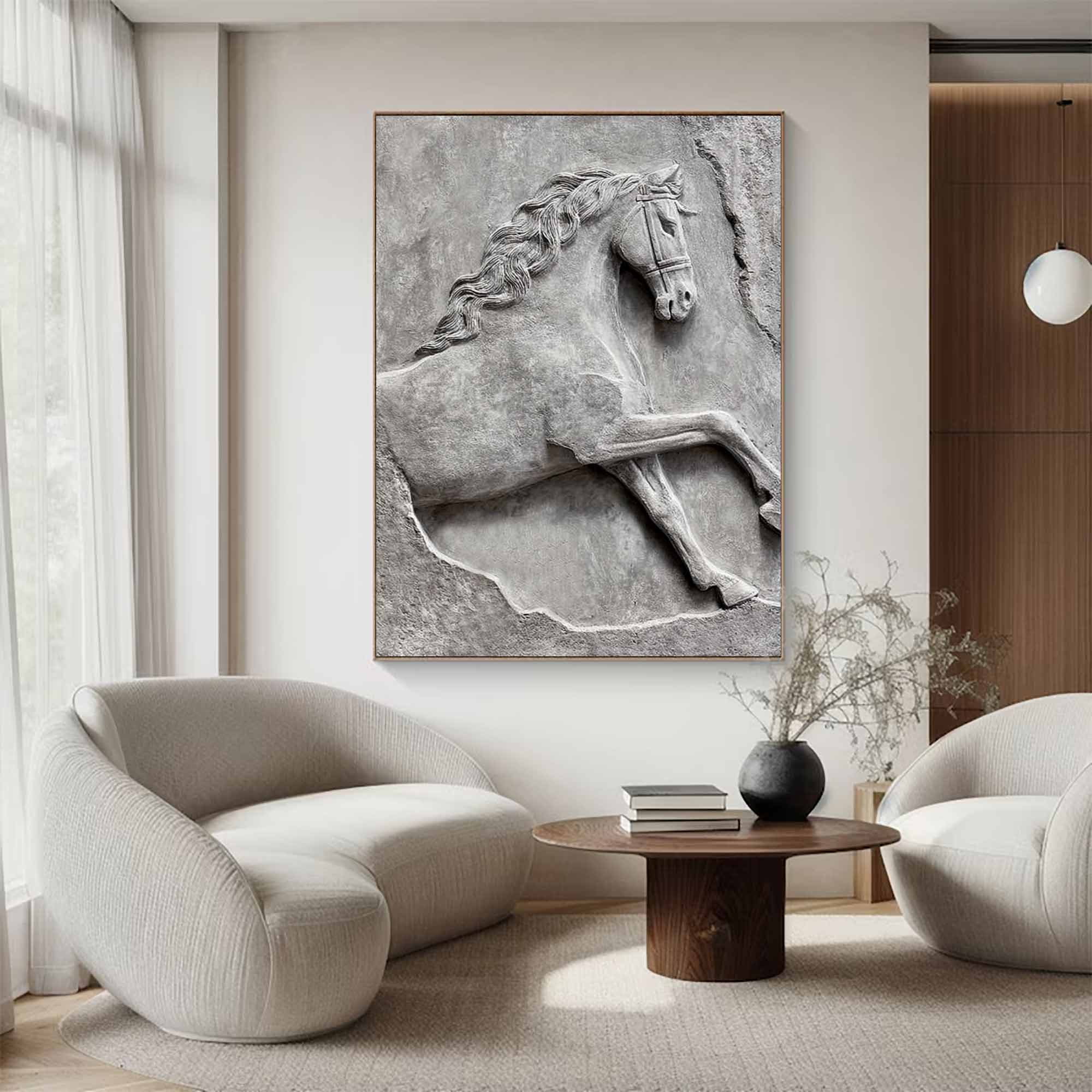 Horse Abstract wooden art horse 3D Textured Sculpture wall decor