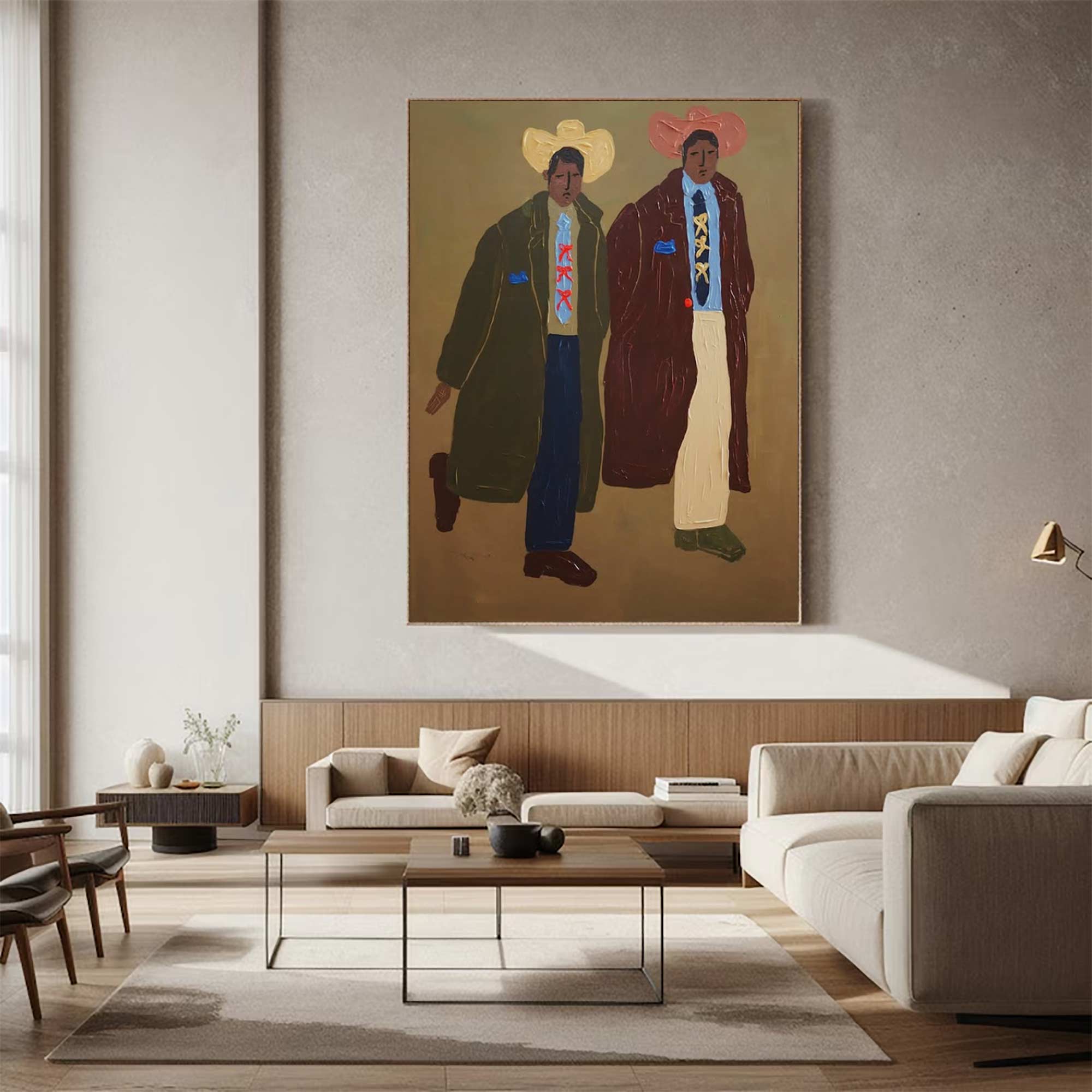 Retro fashion men portrait art decor Contemporary Figurative Art