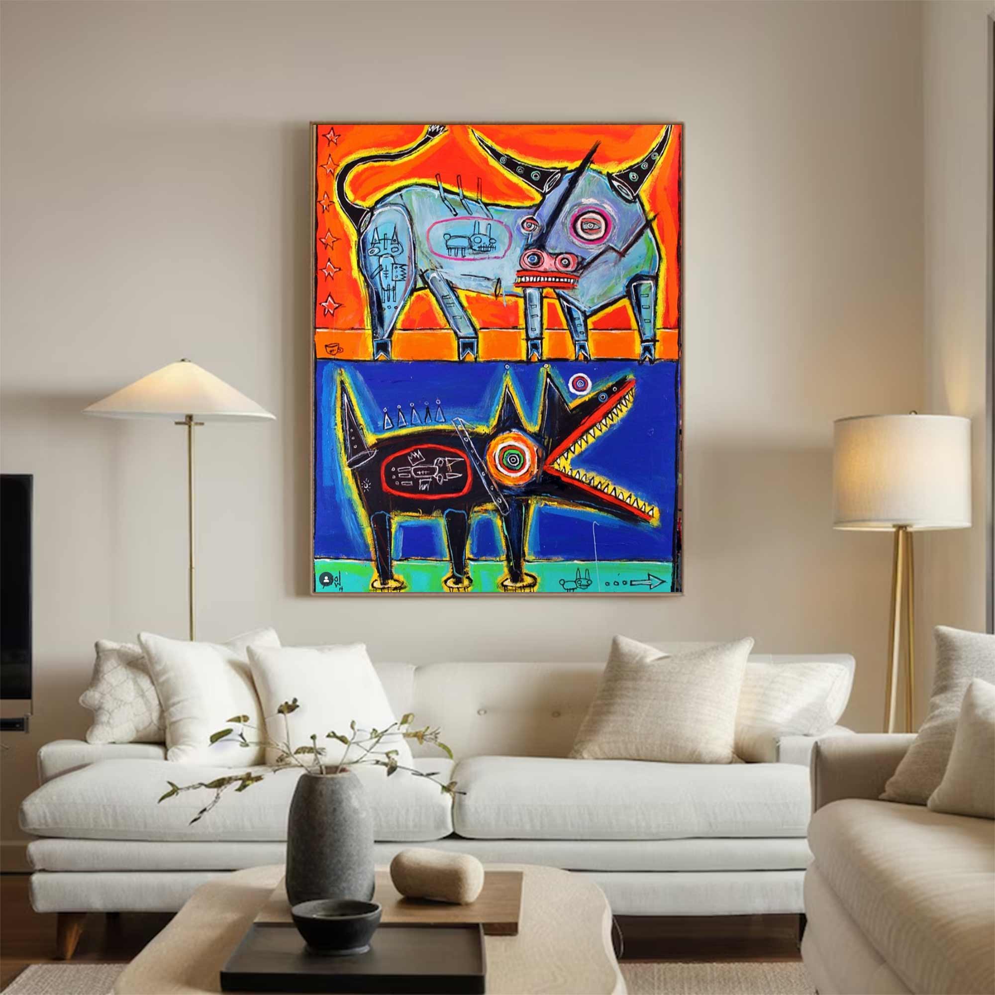 Colorful Pop Art Street Graffiti Art painting Modern Street Pop Art
